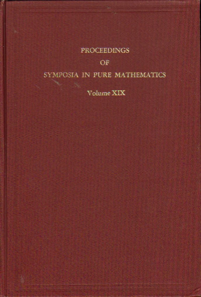 Buy Combinatorics (Proceedings of Symposia in Pure Mathematics, Los Angeles, 1968 ; Vol 19) — BookShops.in