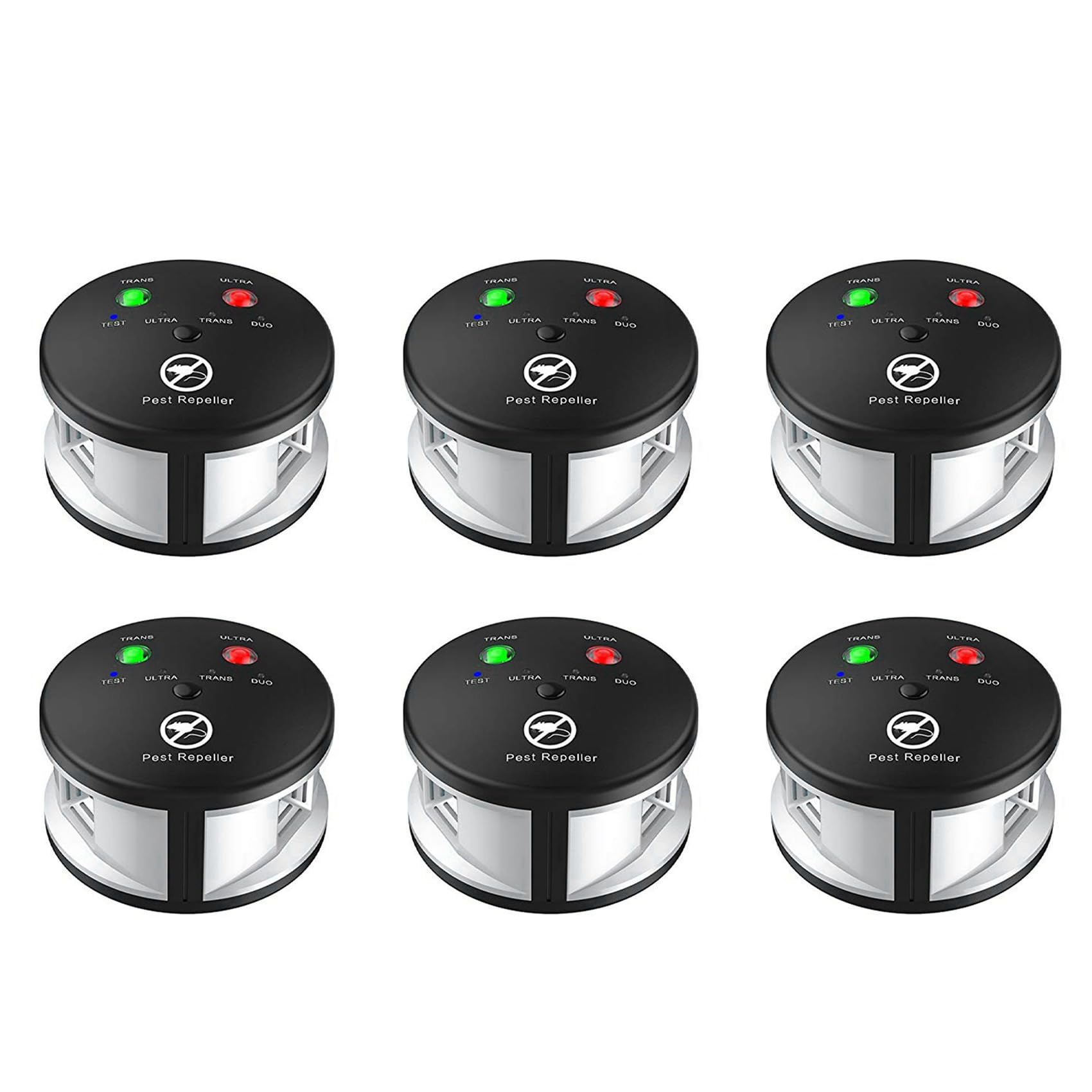 6X Reple Rodent Repeller, Repeller Ultrasonic Repeller, Pressure Wave, Indoor per Topi, Ratti, Spina Europea Un 360 Gradi EU Plug