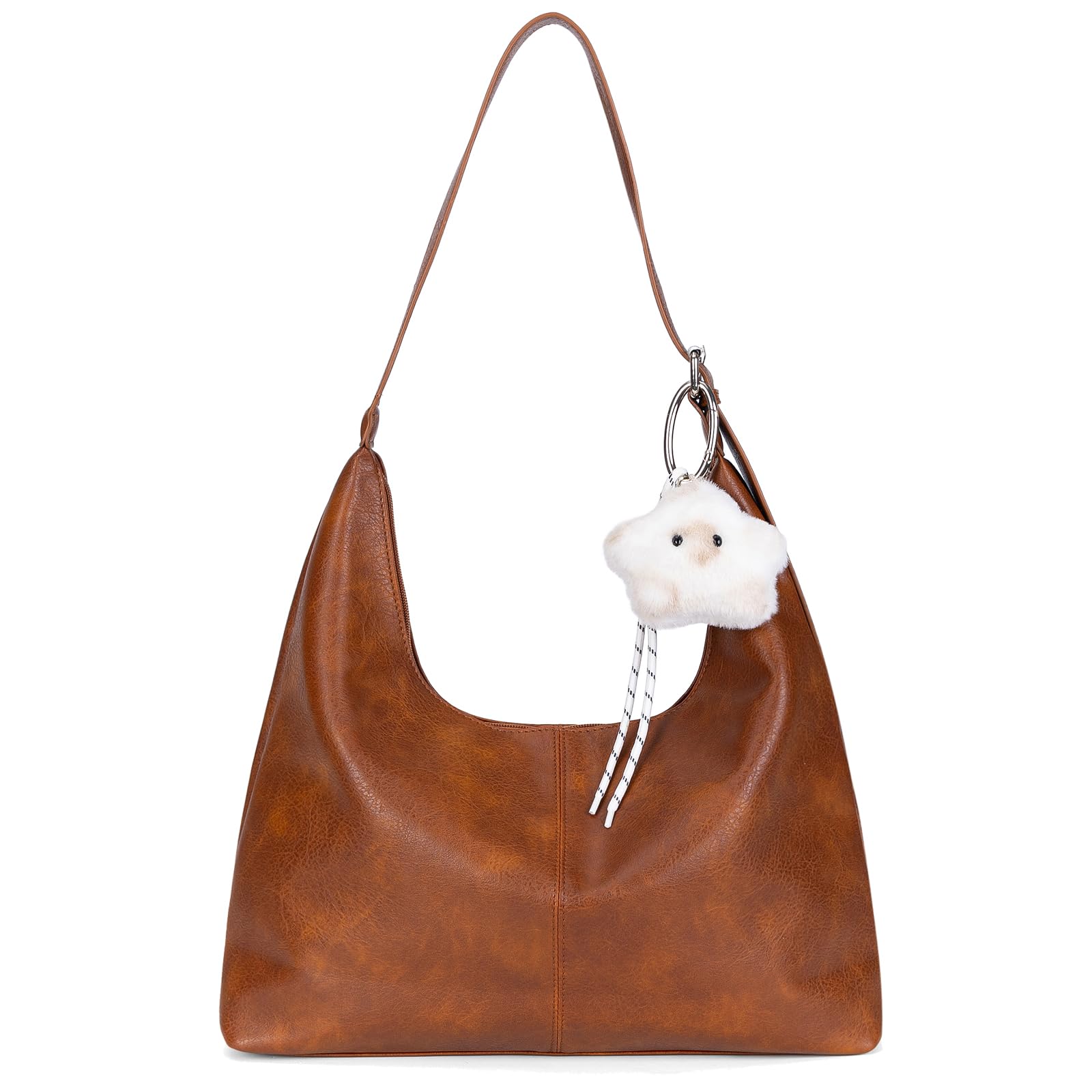 boshiho Damen Handtasche Leder Schultertasche Tote Bag Hobo Bag mit Reißverschluss — Elegante Umhängetasche Groß für Arbeit Einkaufen Reisen Geschenk