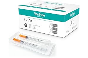 U-100 Insulin Syringe, 29 Gauge, 1/2 Inch, 1ml (100 Count)