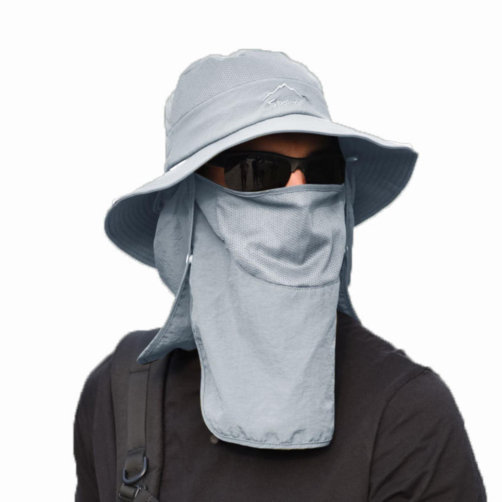 Sombreros Verano Secado Rápido Hombres Hombreras De Mujer De La Cara Al Aire Libre Amplio Blim Sombrero Protección del Sol Tapa De ala Ancha para La Caza