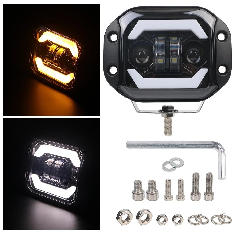 Fari Fendinebbia Faretti per moto 12V 6000K Luci di guida | Faretti per moto 12V 6000K Luci di guida diurne da 5 pollici Fari a LED IP67 per camion per fuoristrada 4x4 ATV DRL