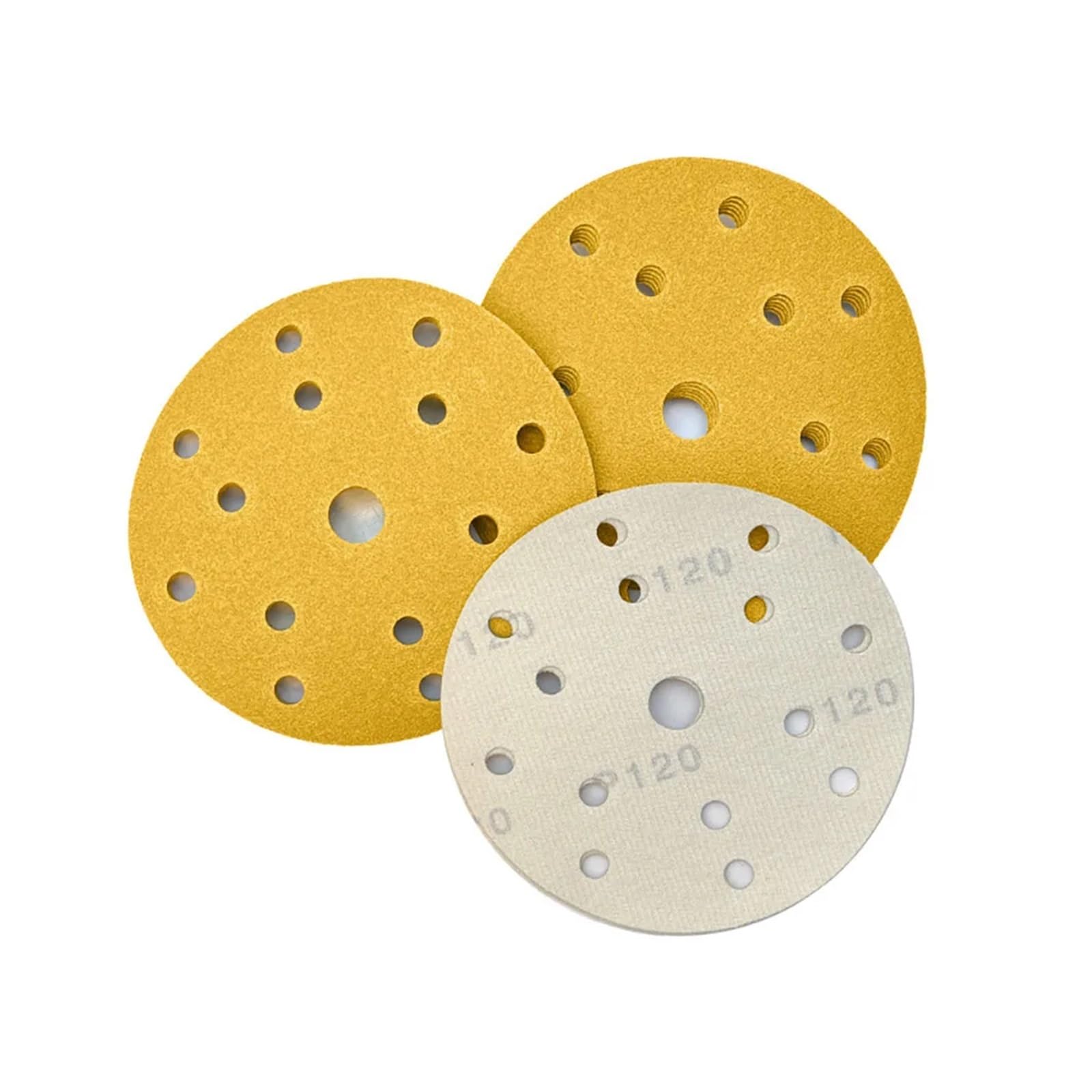50 dischi abrasivi da 6 pollici con 15 fori, gancio e anello, grana 40-800, for levigatrice orbitale, professionali for l'industria automobilistica per Levigatrice(60)