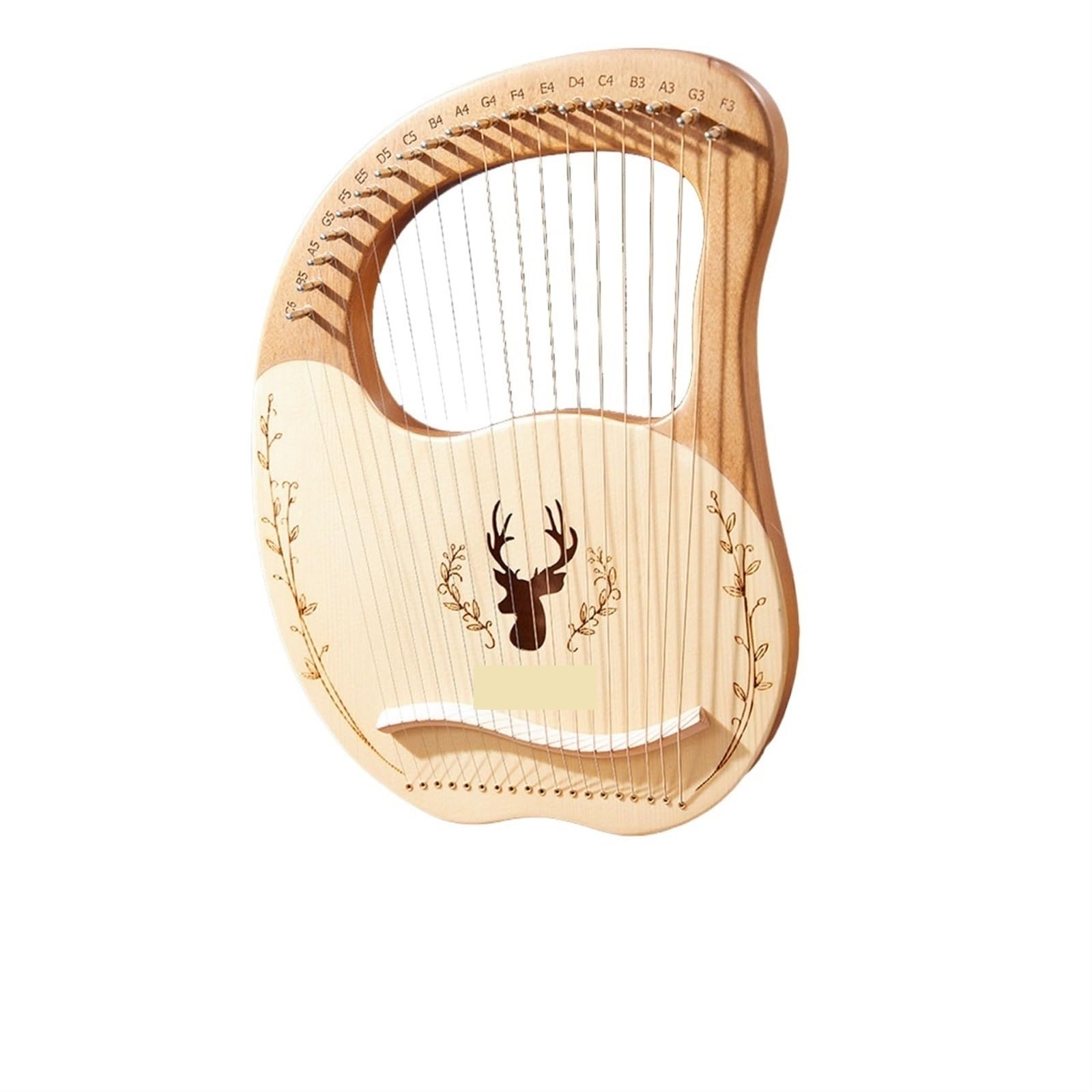 Arpa a lira Strumento a corde con scatola di risonanza for arpa a lira in legno a 19 chiave for accordatura(Natural)