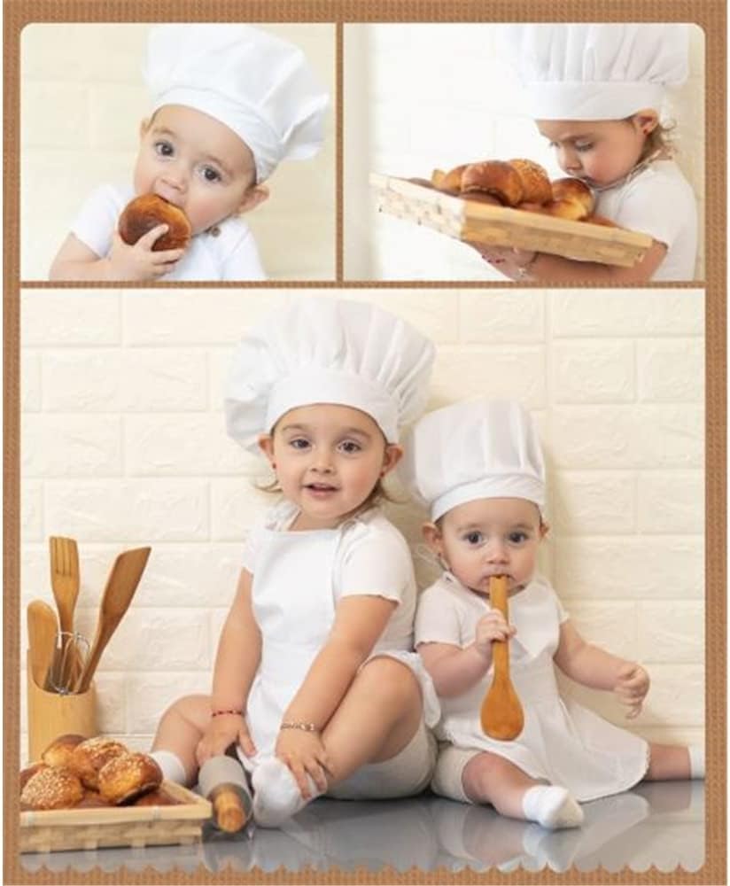 Nicoone Newborn Baby Chef Costume Photography Photos Prop Hat + Apron Outfit,Baby Chef Costume Set for Boys Girls Photography Props (Girls 1-2 Years) - Image 3