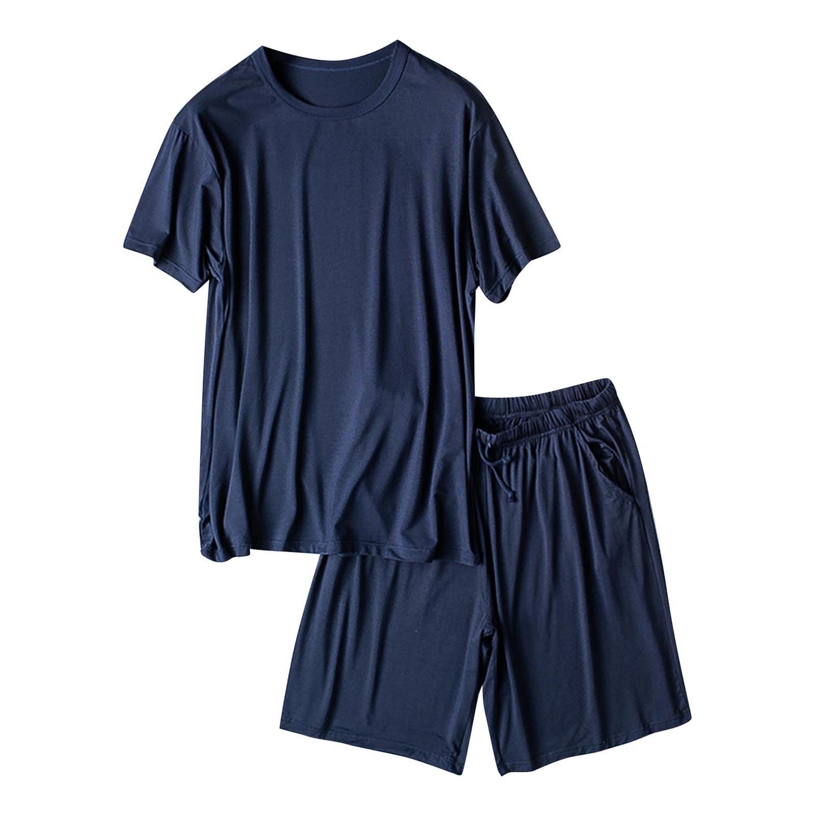 Pyjama Homme été 2 Pièces - Manches Courtes, Coton Doux | Coupe Large Grandes Tailles | Confort Parfait Pour La Nuit - 11