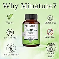 Vista 5 de Tabletas de hoja de moringa - 90 comprimidos, 1000 mg by mi Nature Moringa 100% natural Antioxidante Polvo de hoja de moringa Vitamina C