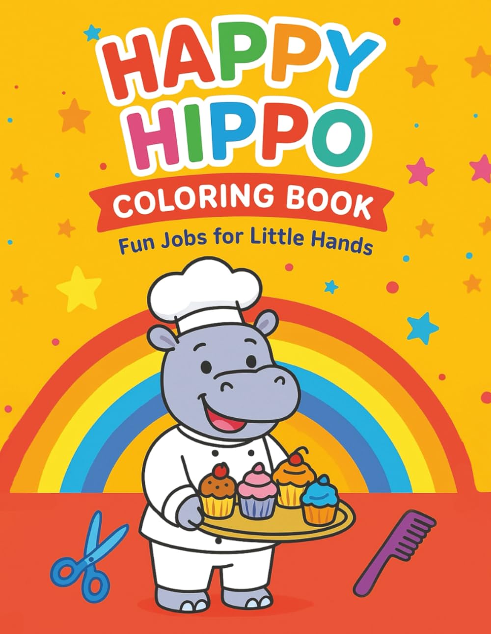 Happy Hippo Fun Jobs for Little Hands: Coloring Book for Kids and Toddlers, Learn, imagine, and color with Happy Hippo — the happiest little worker in the world!