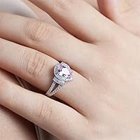 Vista 5 de 925 Sterling Silver Shiny Water Drop Shape Cubic Zirconia Rings Pink Heart Diamond Ring for Women Jewelry Findings Earring Backs Findings