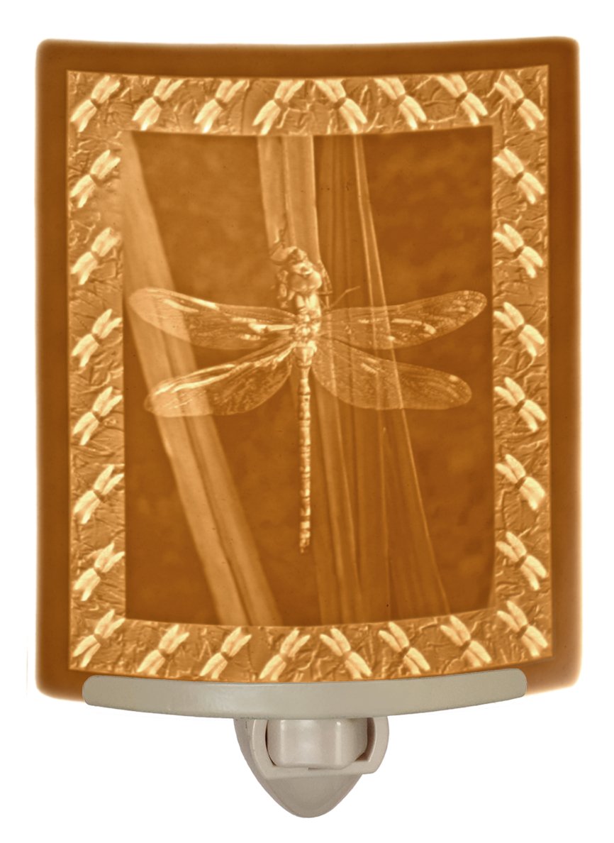 The Porcelain Garden " Dragonfly " - Fine Curved Lithophane Nightlight