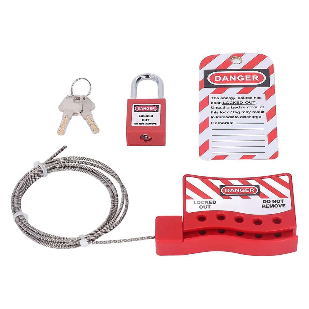 Littimoon Lockout Tagout Cable Lock -Temperature, Handled Door Valve Switch Locks Electrical Plug Lockout Device