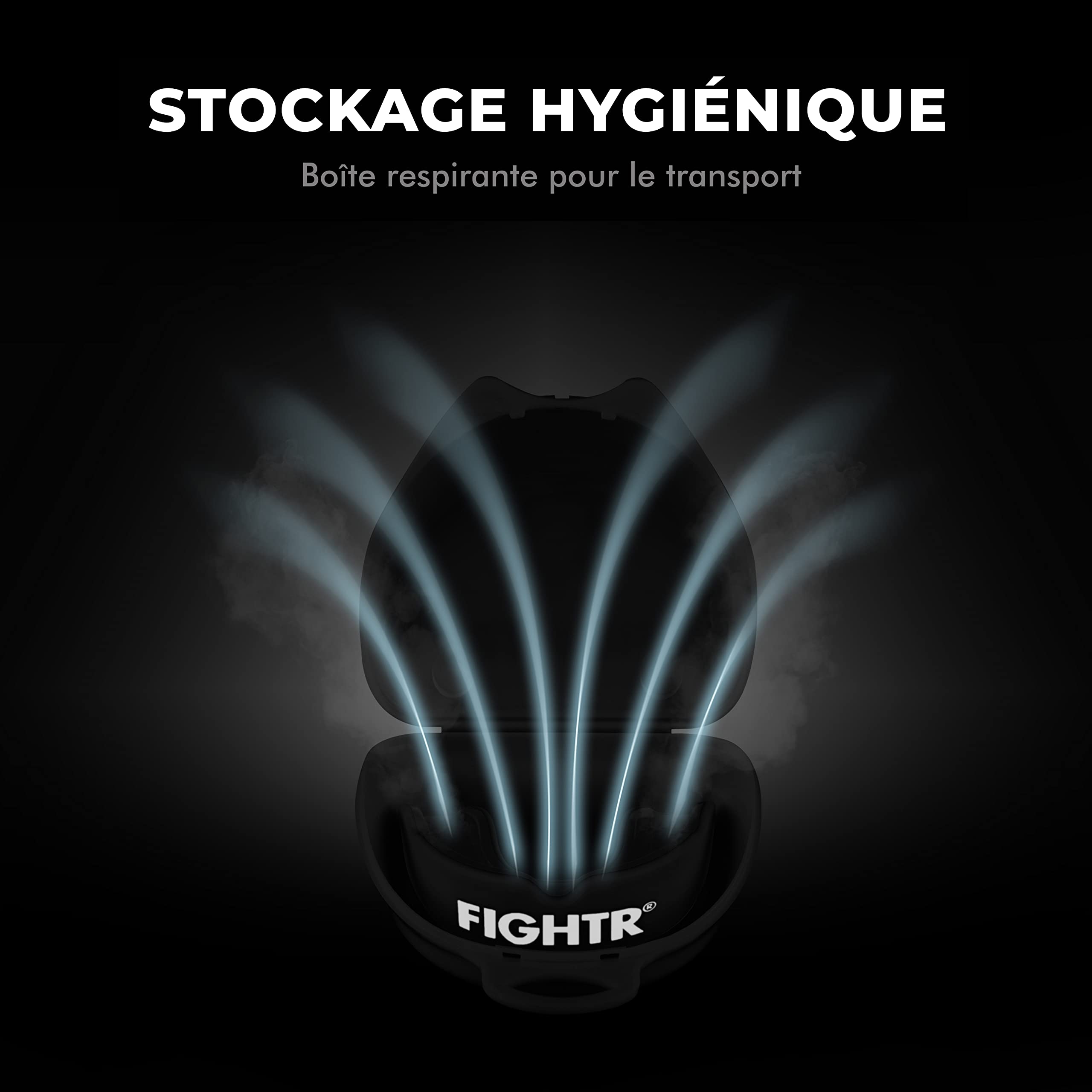 FIGHTR® Protège-Dents - pour Une Respiration idéale et Facile à Ajuster | Protège-Dents Sport pour la Boxe, Le MMA, Le Muay Thai, Le Hockey et Les Arts Martiaux | Boîte d'hygiène Incluse