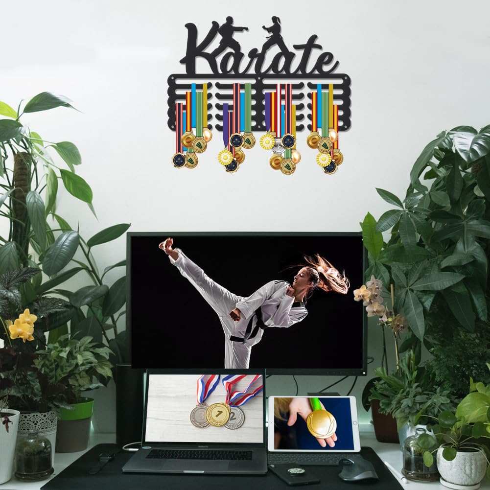 SUPERDANT Colgador de Medallas Karate Porta Medallas Karate Porta Medallas Personalizado para Karateka 5 filas de 20 ganchos Colgador Medallas de Capacidad Mejorado para Regalos para Niños e Hijos