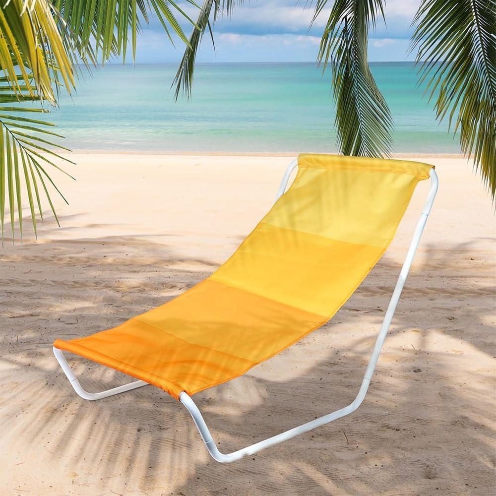 Vilde - Chaise longue de jardin pliable - Lot de 2 - Jaune orange