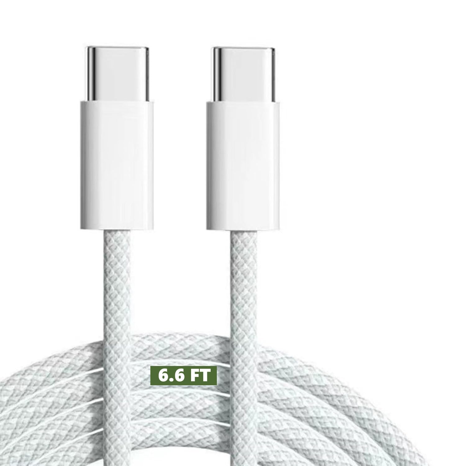 OJOS 60W Fast Charger Braided Cable 6.6Ft for iPhone 16, 16 Plus, 16 Pro Max, iPhone 16 Plus Series, iPhone 15, MacBook, Samsung S24 Ultra, S23 Ultra, Ipad, USB-C 60W Charging Cord (White) (B0CRF96KSX) Amazon Price History, Amazon Price Tracker