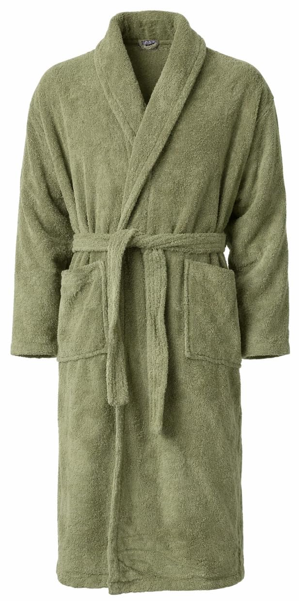 Adore Home 100% Cotton Terry Towelling Shawl Collar Bathrobe, Large, Green