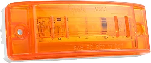 Grote 47163 Super Nova Sealed Turtleback II - Marcador de liquidación LED amarillo claro, clasificación por PC, lente óptica