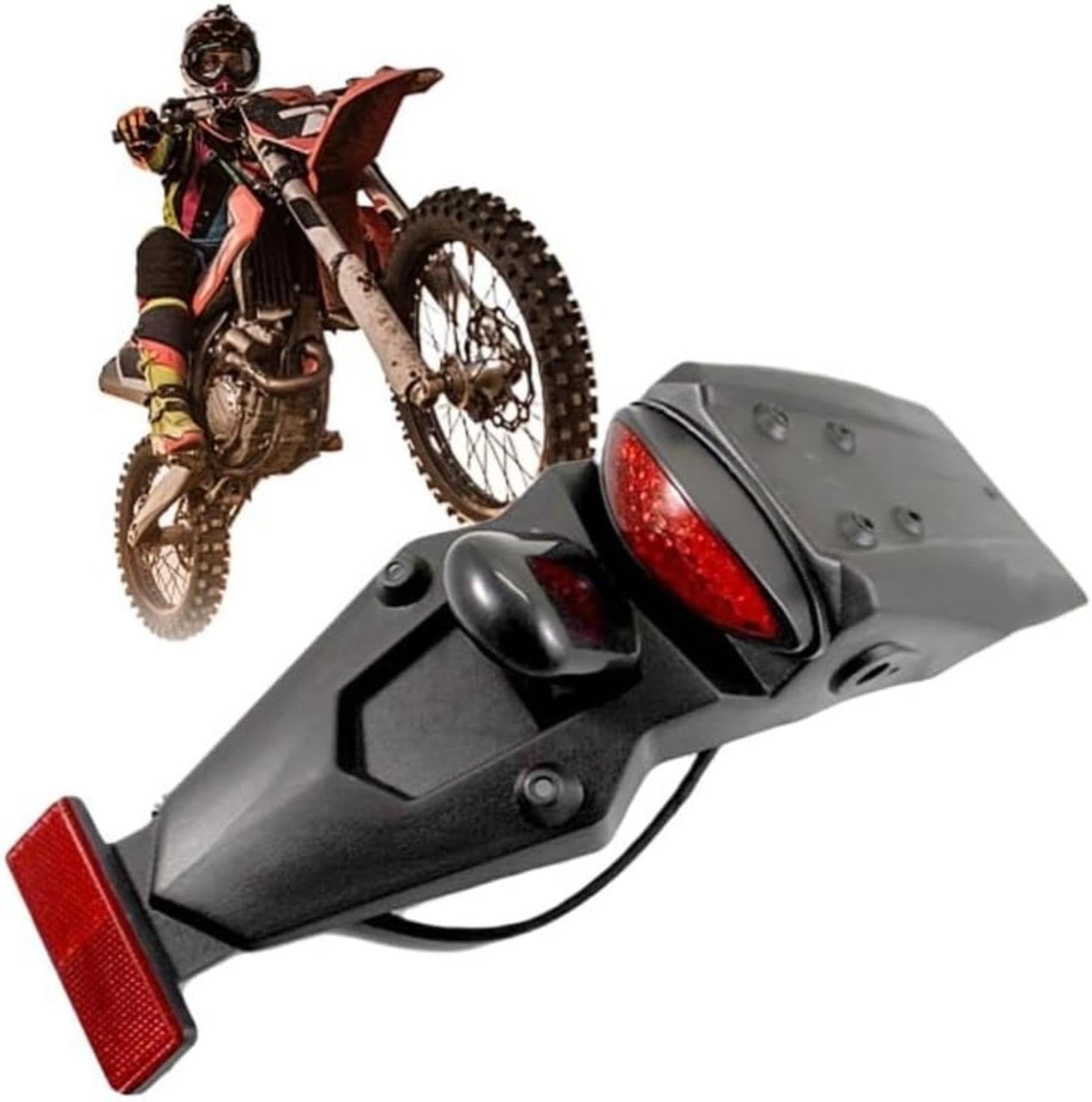 Lampa tylna motocykla 12 V, tylna lampa stopu, tablica rejestracyjna, do zabrudzenia terenowego Tylne światło hamowania do roweru Tylne światło hamowania do roweru