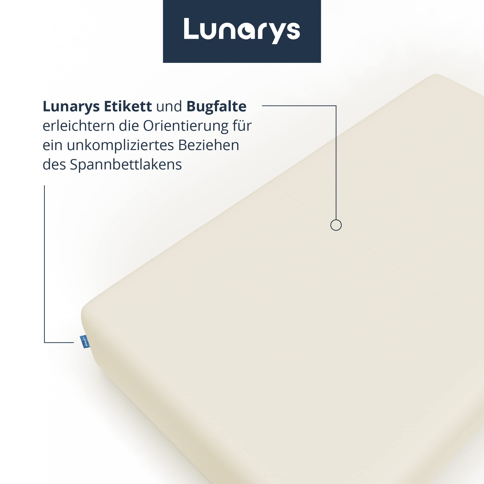 SleepRoyal Luxus Spannbettlaken 180x200cm - Creme - 250 g/m² Premium Bettlaken - 40 cm Steghöhe - für hohe Matratzen, Boxspringbett & Matratze + Topper & Wasserbett - Stretch Jersey