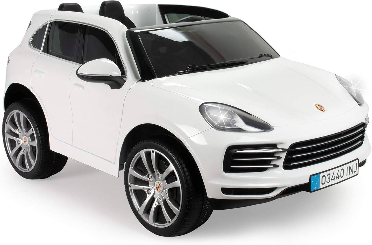 Voiture Électrique Enfants Porsche Cayenne S 12V avec Batterie Et Télécommande pour Garçon Ou Fille Dès 3 Ans 2 Places Sons LED Portes Ouvrantes Marche Arrière Sécurisée INJUSA