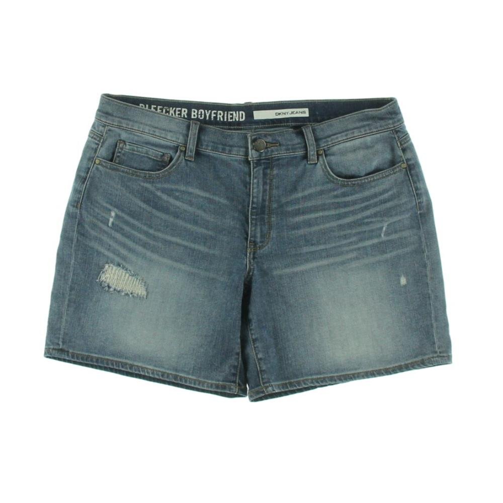 DKNY Jeans Women's Destructed Bleecker Boyfriend Short-Revival Wash