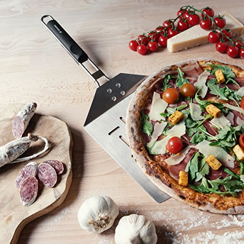 Navaris pizzaschep van roestvrij staal - Roestvrijstalen spatel met opvouwbaar handvat - Voor pizza, brood, taart, vlees en eieren - 46 x 18 cm - Image 3