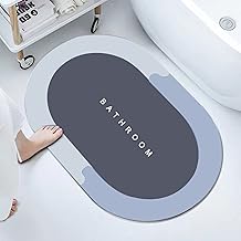 HUTVD Tappeti da Bagno Assorbenti, Tappeto Bagno Antiscivolo Lavabile Morbido in Microfibra Tappeto da Bagno ad Asciugatura Rapida Tappetino per Doccia e Ingresso, 40 * 60 cm, Grigio Blu