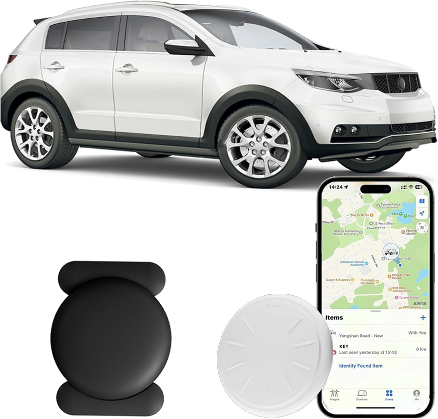 Mini GPS Tracker for Vehicles,Real Time Car Tracker Work with Apple Find My(iOS Only),No Subscription Global Coverage Car Locator with Magnetic Case (Black,1PCS)-image-48