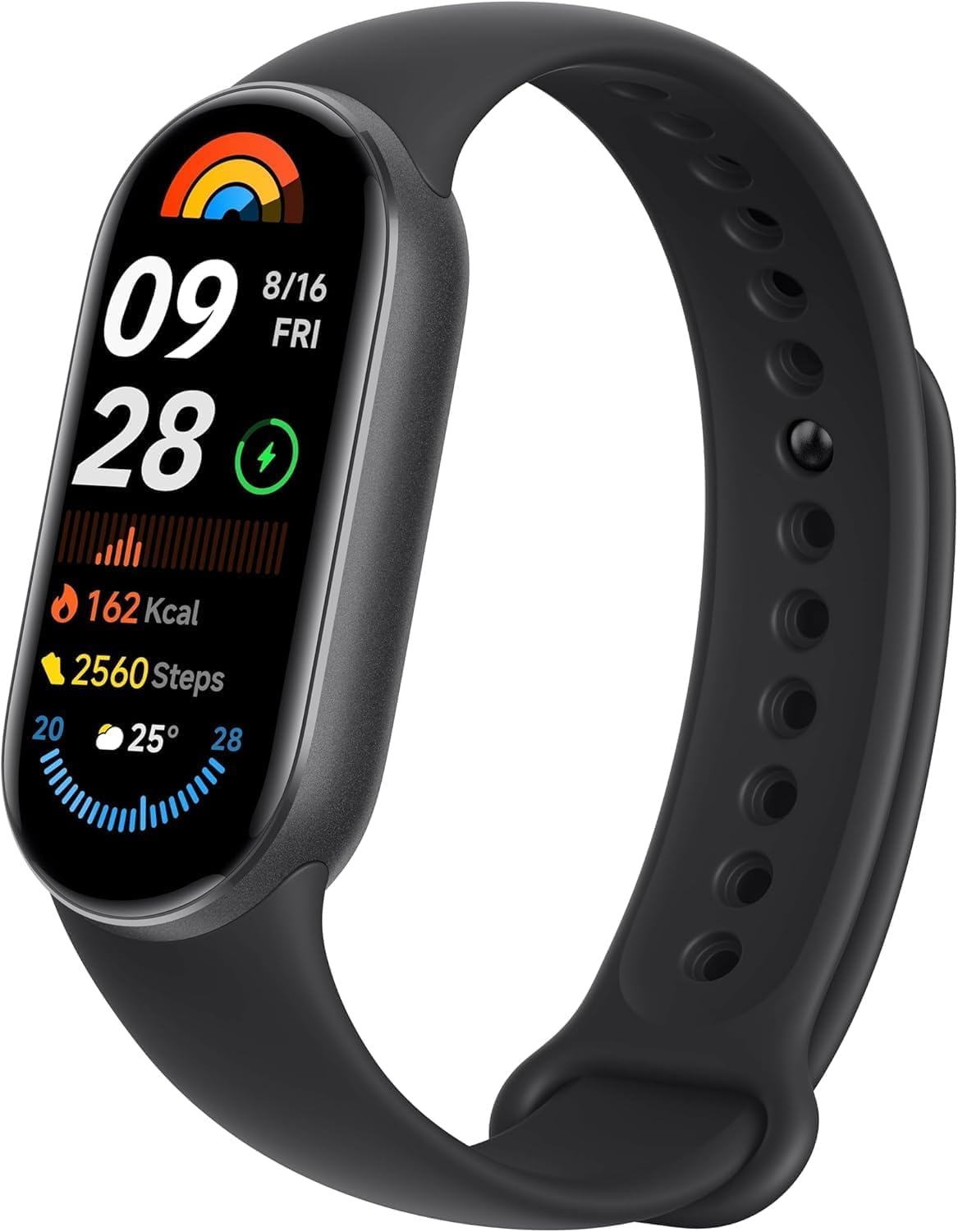 Xiaomi Smart Band 9 - Braccialetto di attività, autonomia fino a 21 giorni, display AMOLED con frequenza di aggiornamento di 60 Hz, sensore di frequenza cardiaca, Nero