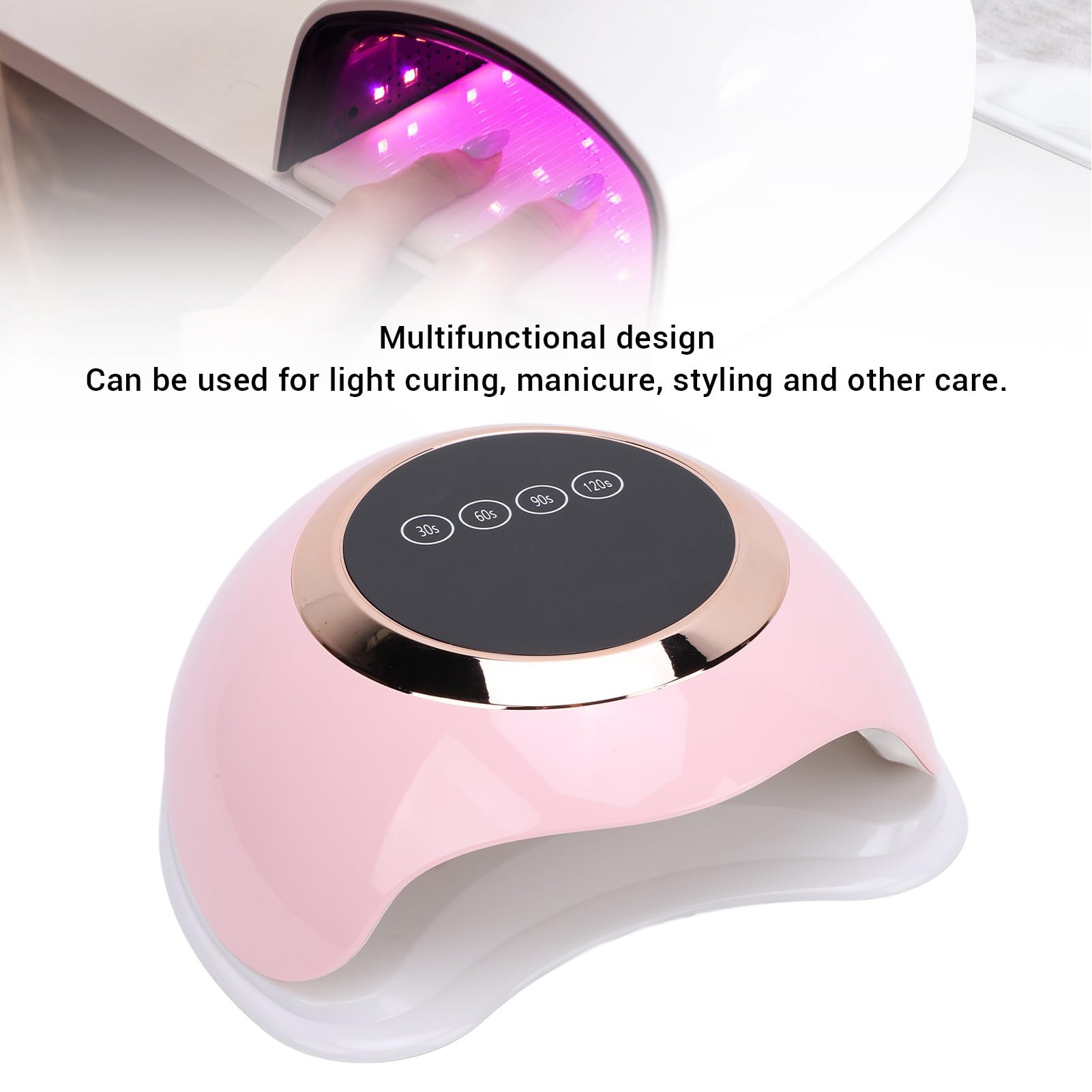 LED Nail Lamp Manicure Dryer, Smart Sensor Nail Polish Curing Lamp, Large Power Nail Dryer with 30pcs Lamp Chips for Home and Nail Salon, Compact Design (US Plug 100-240V)