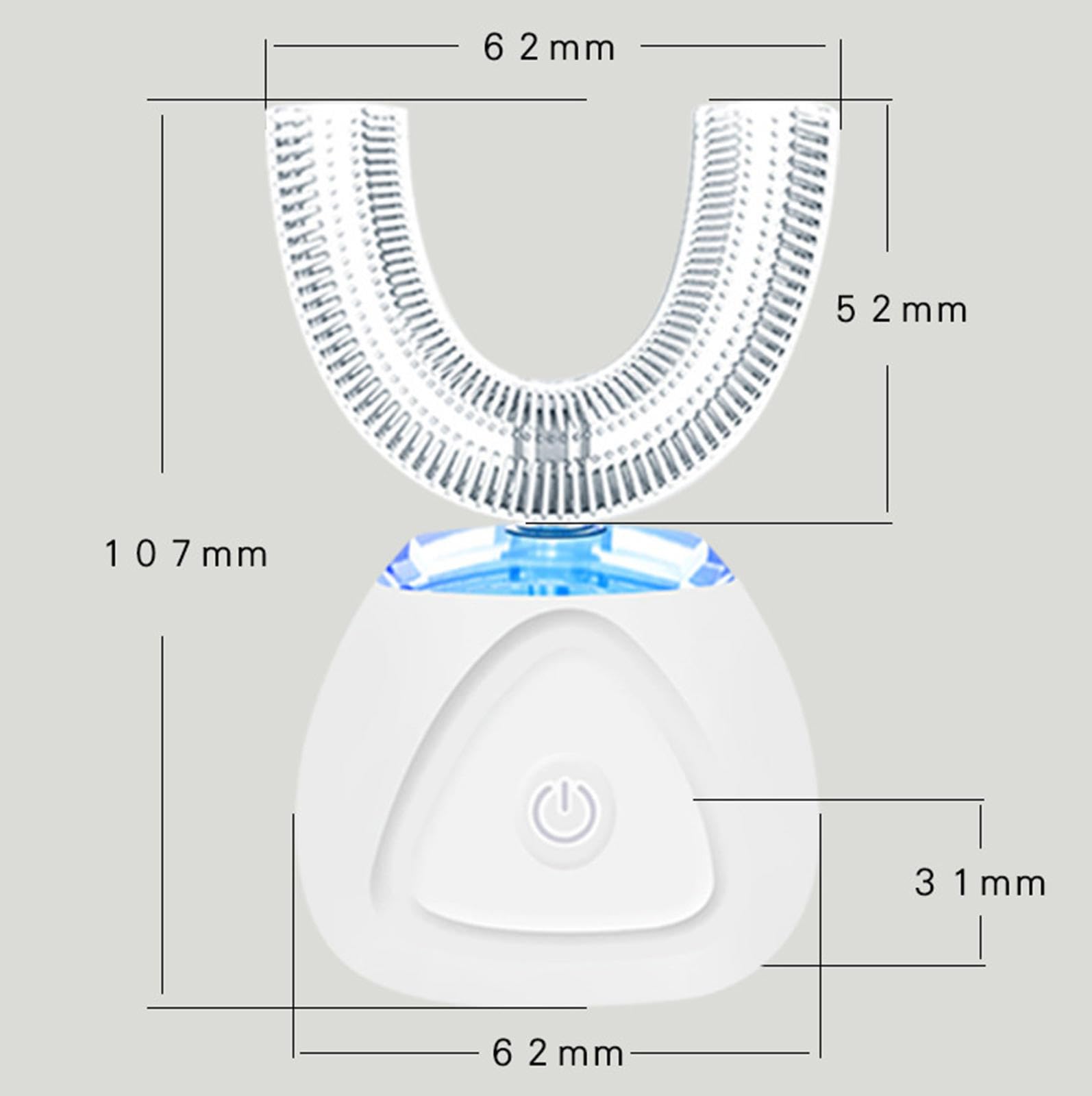 VIDECOR Cepillo de Dientes Electrónico, Cepillo de Dientes Eléctrico en Forma de U, Cepillo de Dientes Automático Inalámbrico USB Inteligente, Cuidado Bucal,B