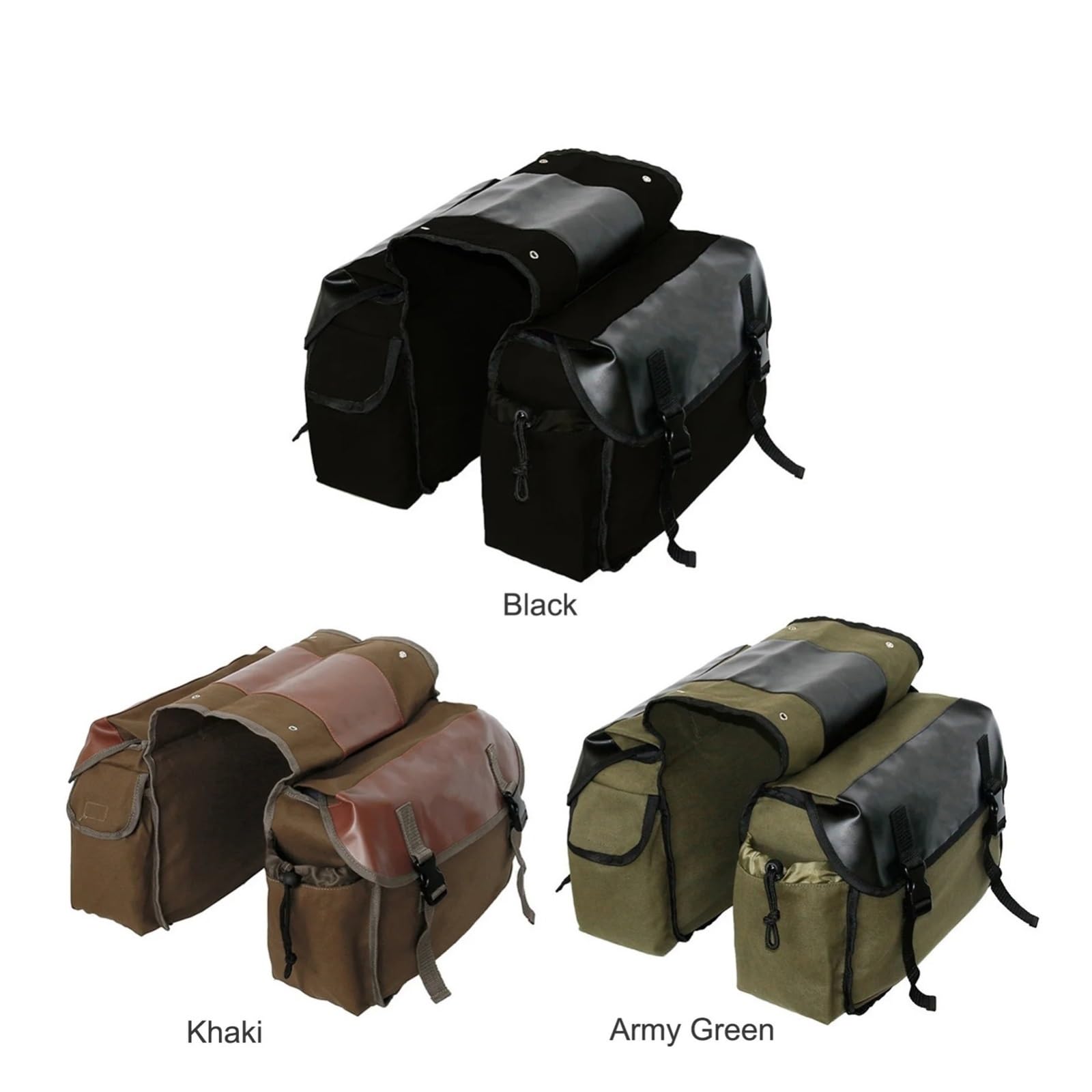 Borsa Moto Per Moto Borsa Da Sella Di Grande Capacità Viaggio Per Per Borse Laterali Impermeabile In Tela Per Selle Moto Bagagli(Military Green)