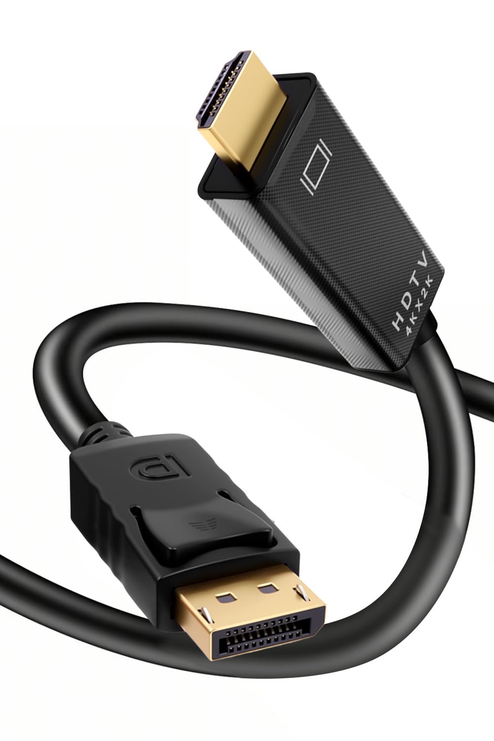 Cable DP a HDMI de 1m Duttek con conector chapado en oro para conectar ordenador de torre a monitor 8