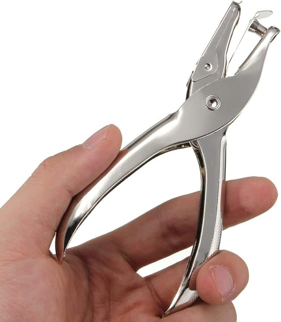Brillaint Style Single Hole Punch Single Hole Pliers Punch One Hole Chrome Metal Perforator - 10 Sheet Capacity