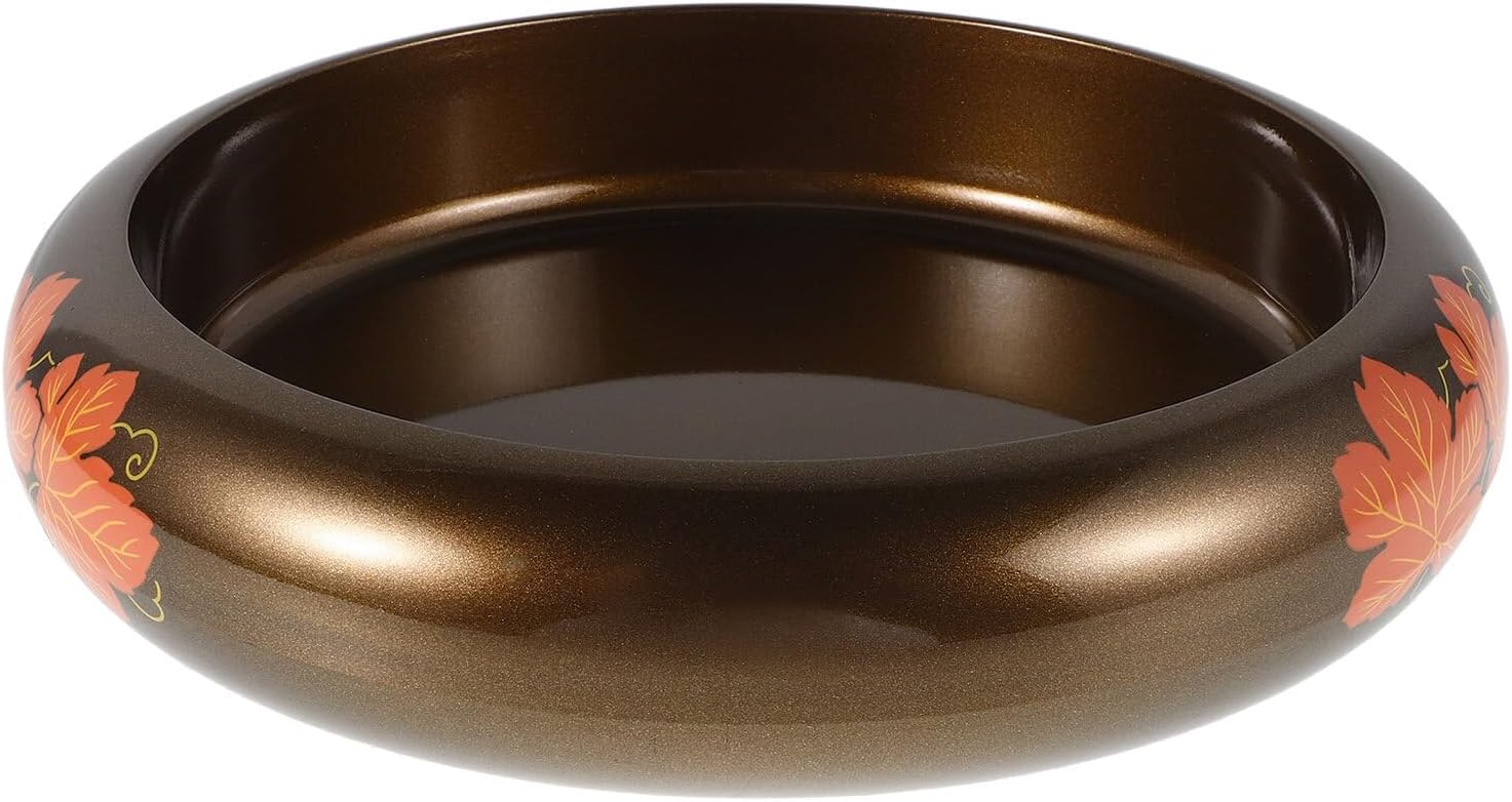 KICHOUSE Japanese Sushi Plate Sashimi Dish Maple Leaf Small round Plastic Serving Tray for Asian Cuisine Appetizer Party and Home Dining