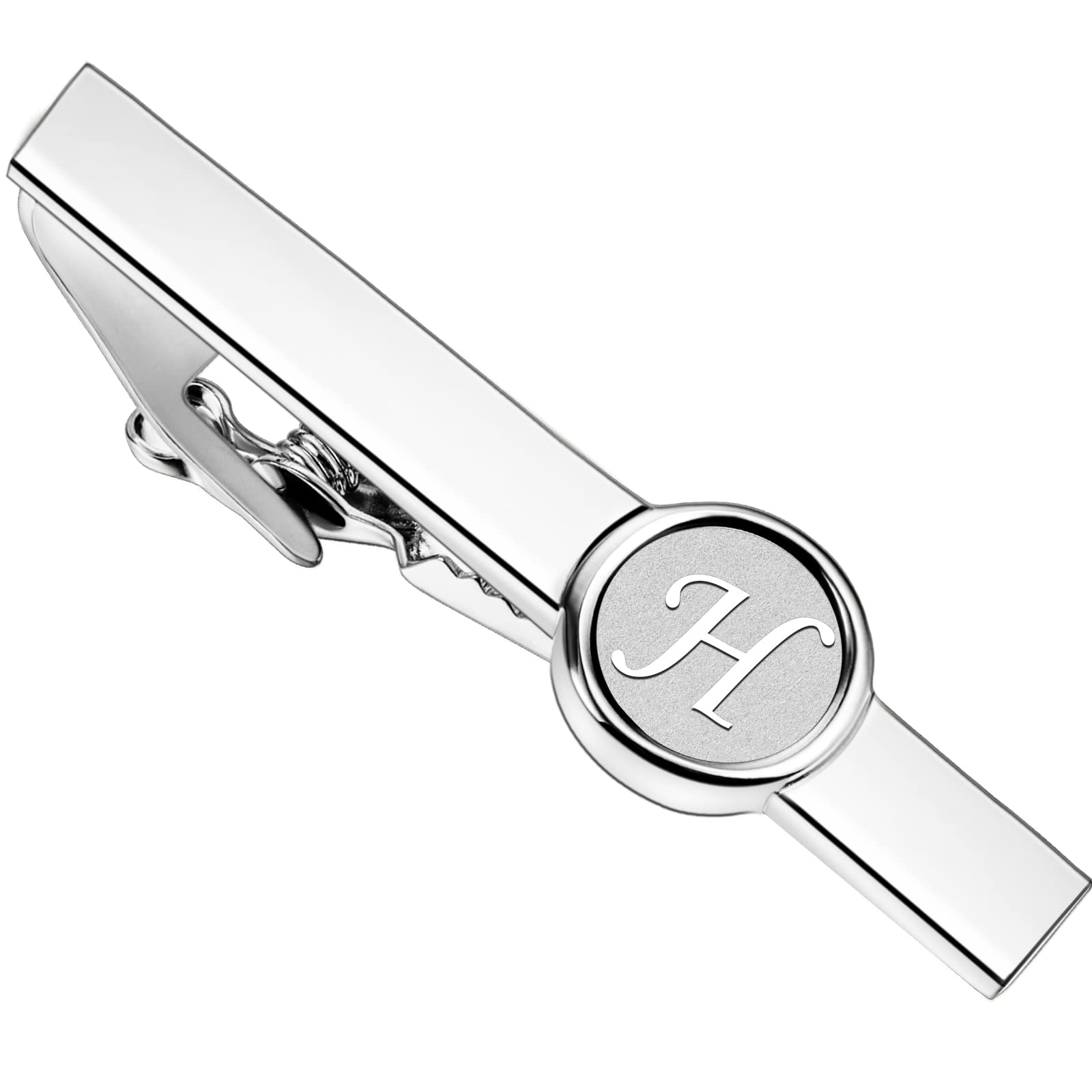 AMITER 26 Letters Tie Clip and Cufflinks for Men, Initial Tie Bar &amp; Cuff Links Set Necktie Clip for Business, Wedding, Anniversary