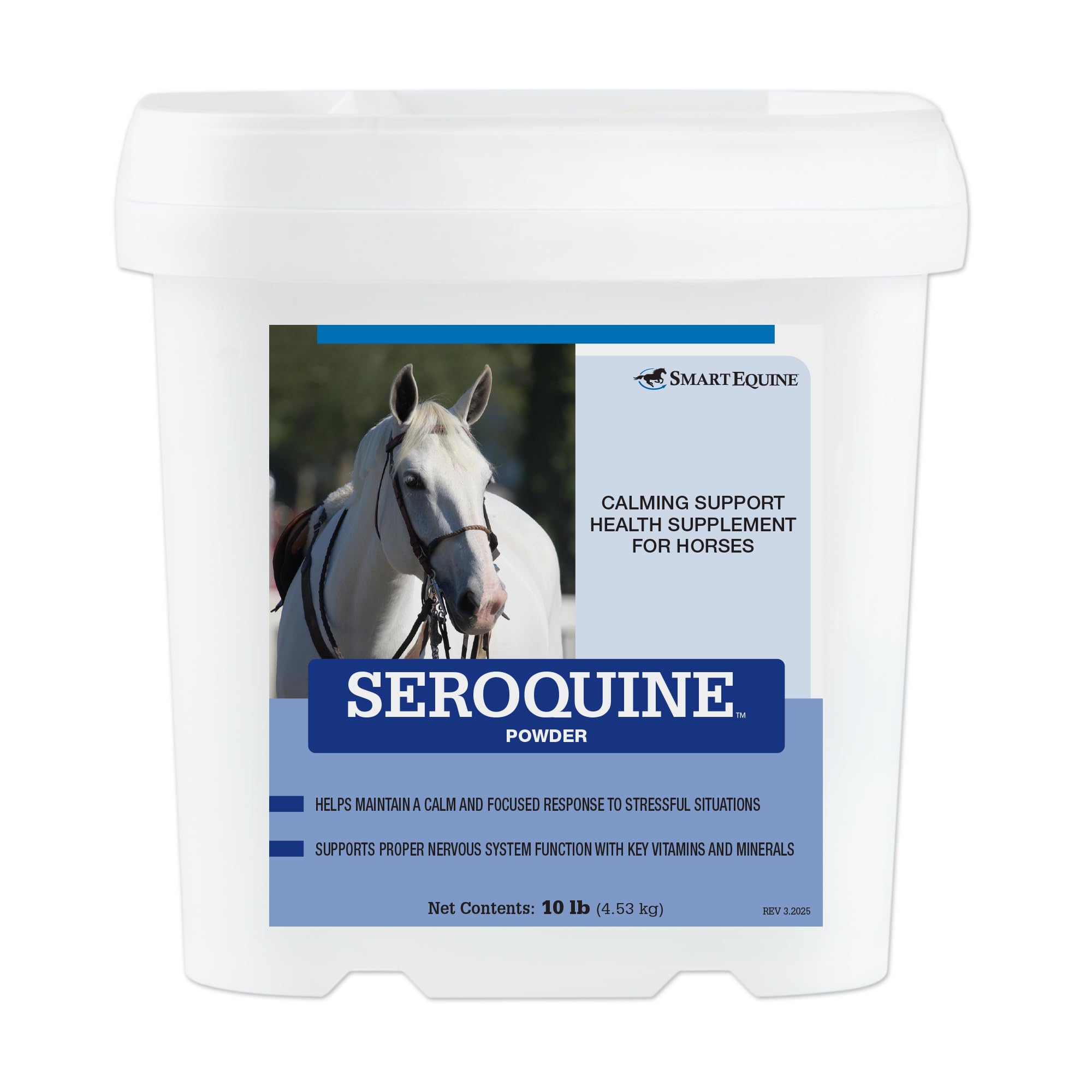 SmartEquine Seroquine Powder | Seroquine Horse Calming Supplement | Herb Free Calming Supplement for Horses | Ideal for Keeping Your Horse Calm Before Travel | 10 lb
