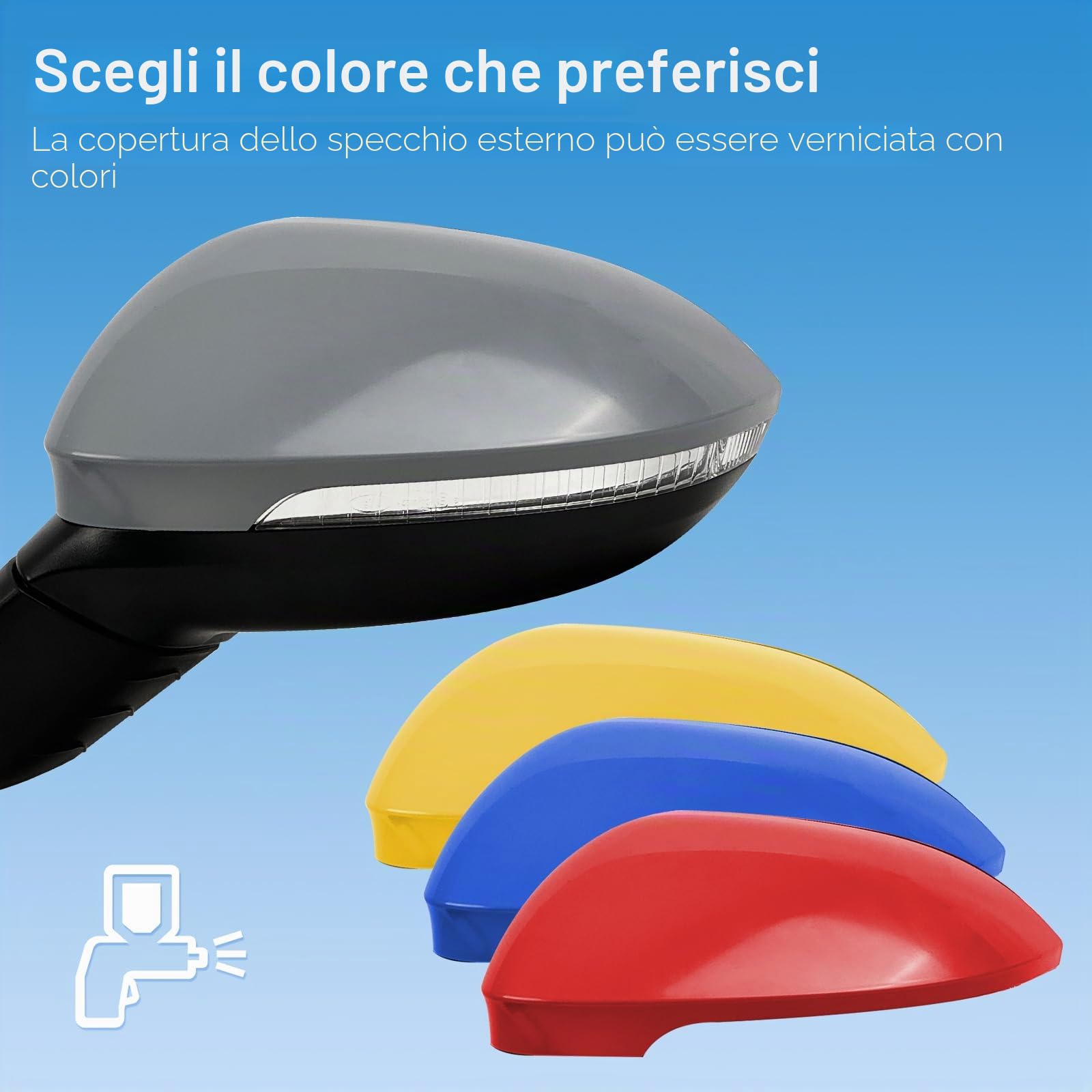 Specchietto retrovisore per vw golf 8 anno di costruzione 2019- Specchio elettrico riscaldabile accessori Con Indicatore di direzione sinistro lato guidatore 6 pin