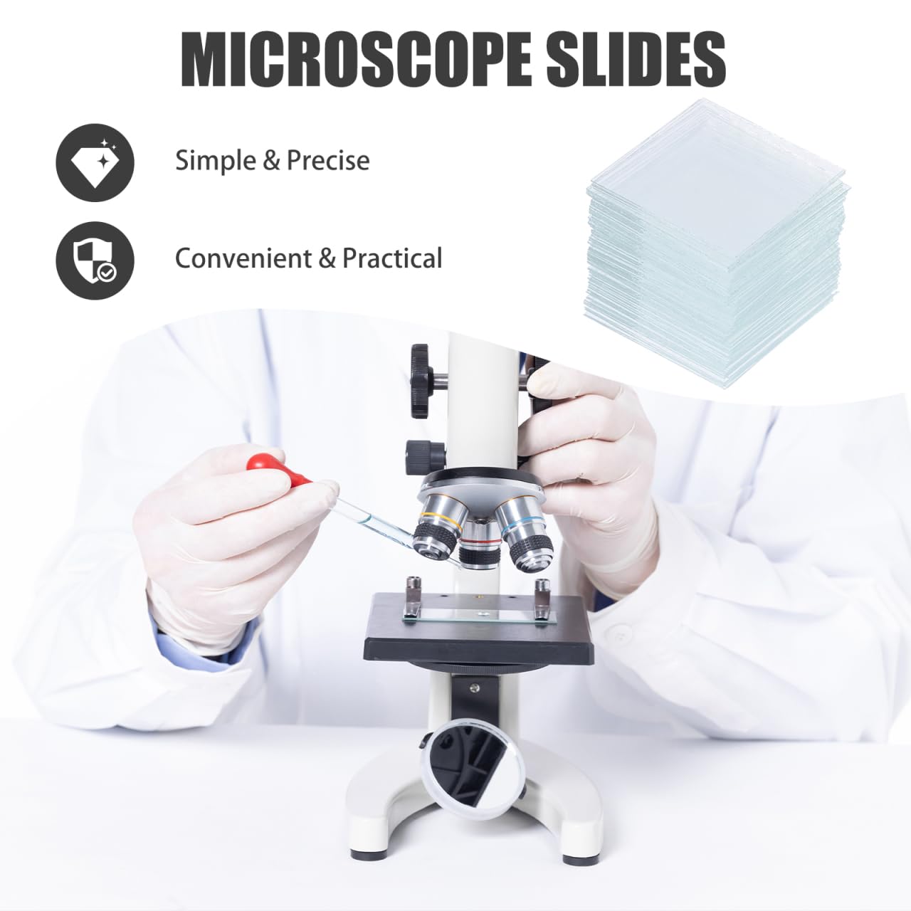 1000stücke Quadratische Mikroskop Deckgläser aus Vorgewaschenem Glas Hohe Transparenz für Klare Beobachtung Kompatibel mit Meisten Mikroskopen Sichere Glatte Kanten