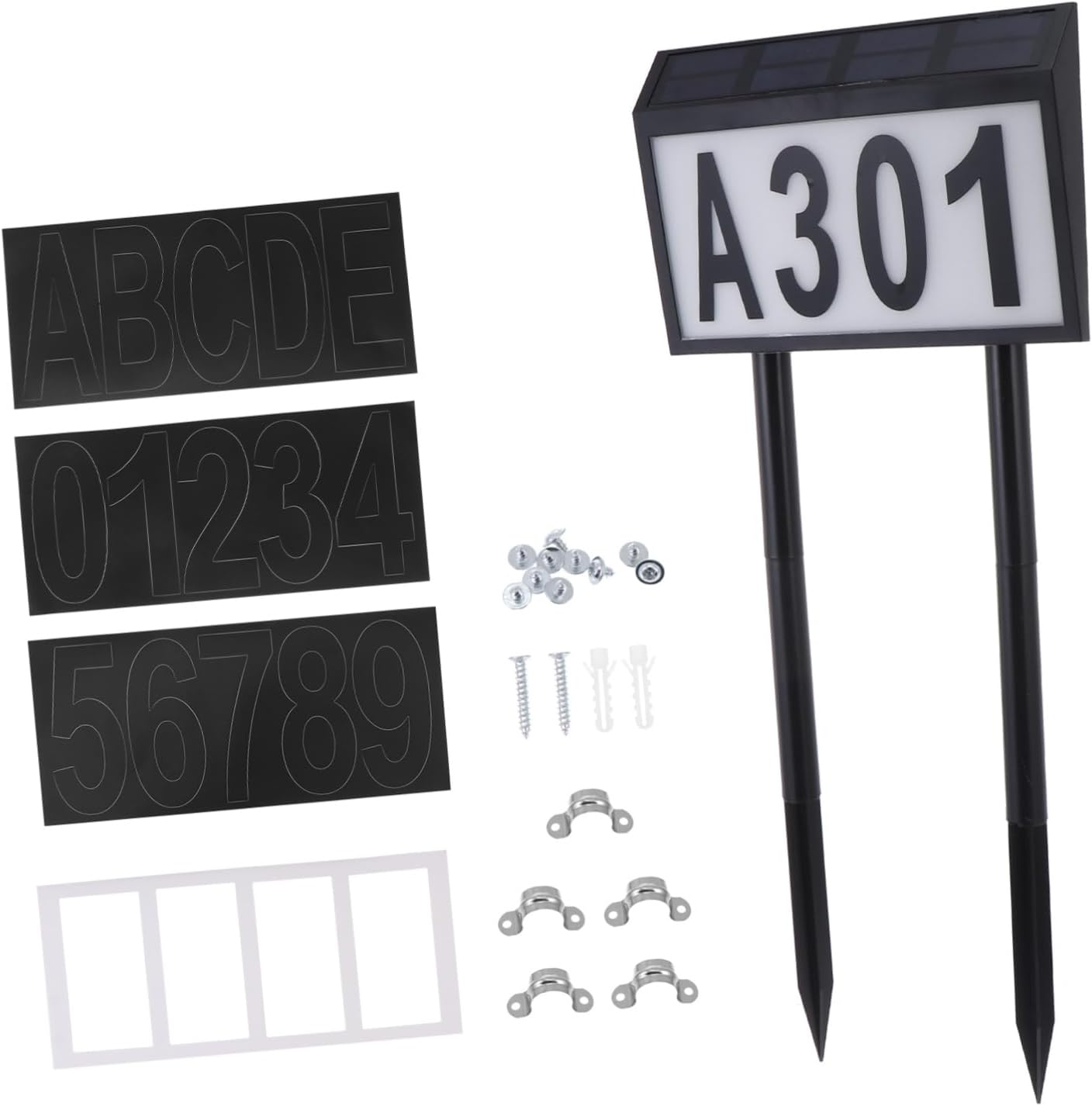 Homoyoyo Solar Home Number Light Sturdy Fence Number Plate Led Lighted Insert Energy-Saving Kit