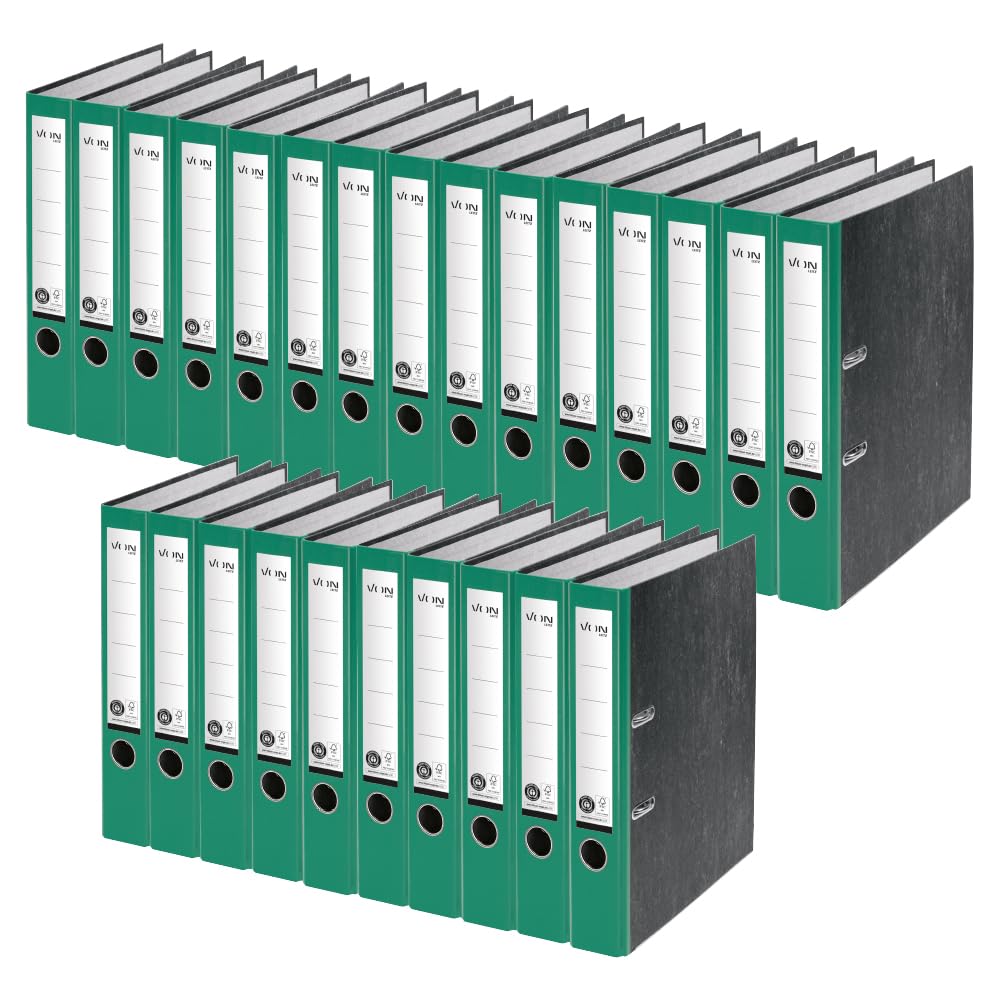 VON Leitz Leitz Leitz 10540055 Folder A4, 100% Recycled Paper, 50 mm Spine Width, for 350 Sheets, Blue Angel & FSC Certified, for School, Study & Home, Green