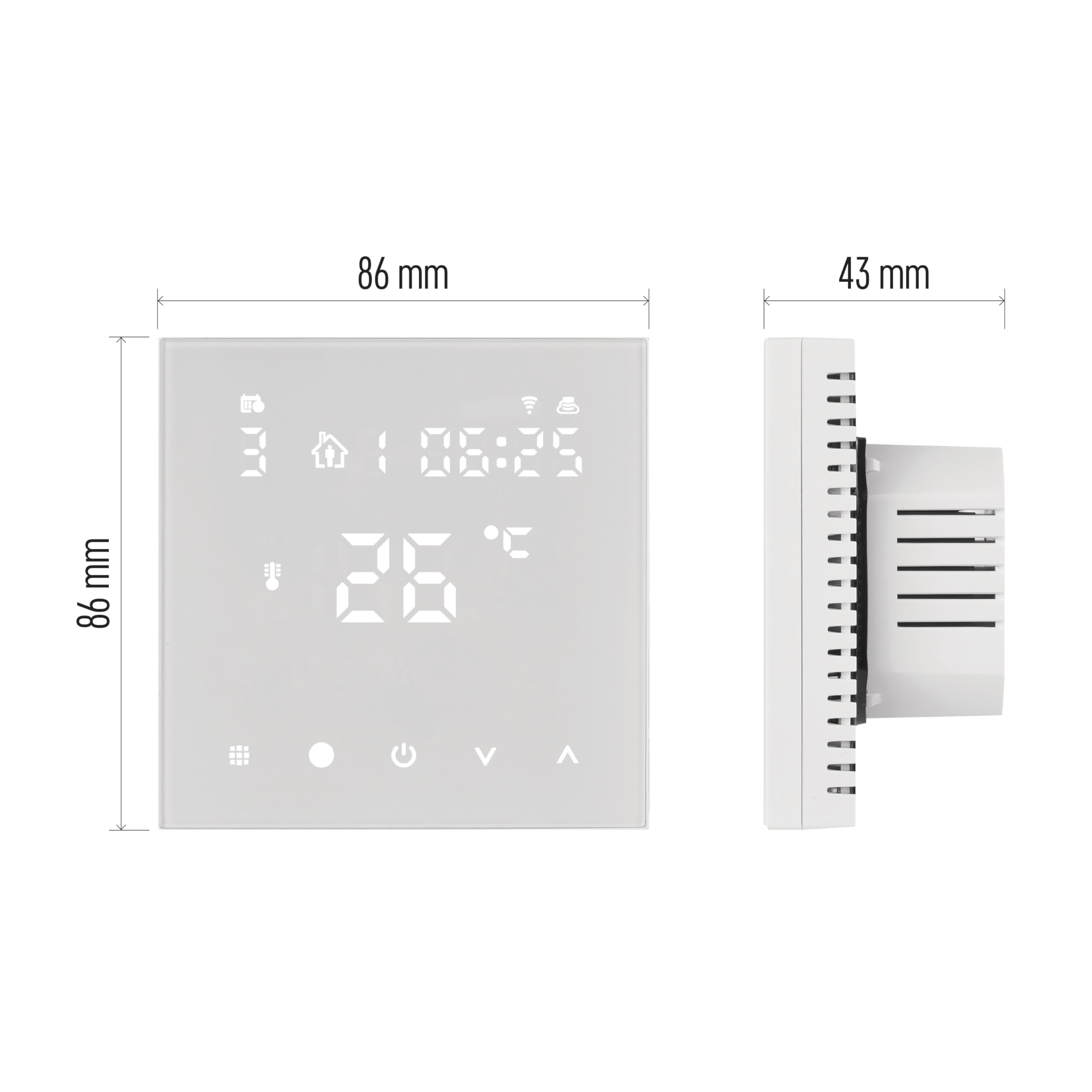 EMOS GoSmart - Termostato para calefacción por suelo radiante con aplicación, termostato inteligente programable, incluye sensor de suelo, histéresis ajustable, compatible con Tuya, Smart Life, Alexa,