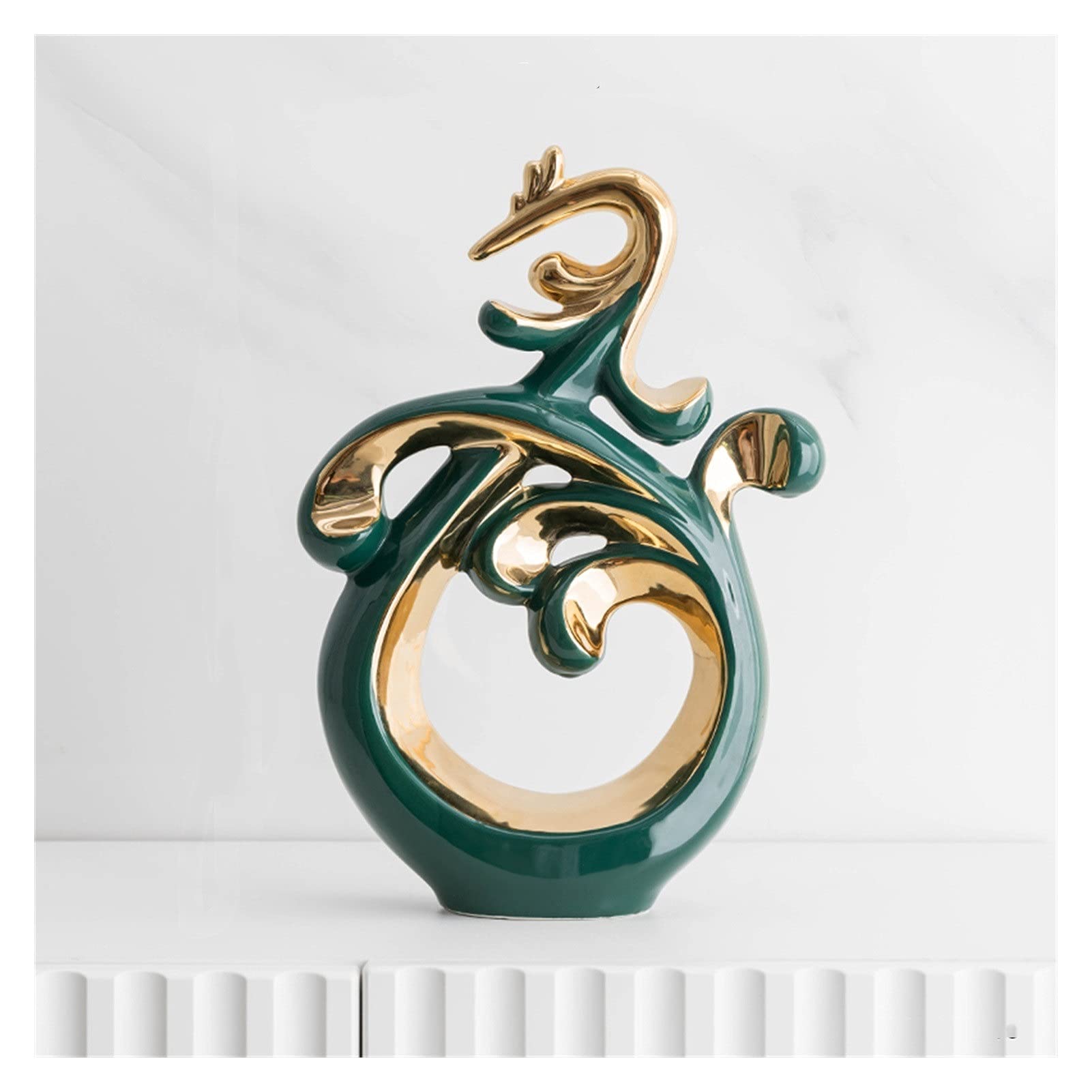 Nowoczesna sztuka abstrakcyjna rzeźba ceramiczna statua akcesoria do dekoracji wnętrz dekoracja salonu biuro biurko dekoracja rzemiosło (kolor: ptak - 30 cm)