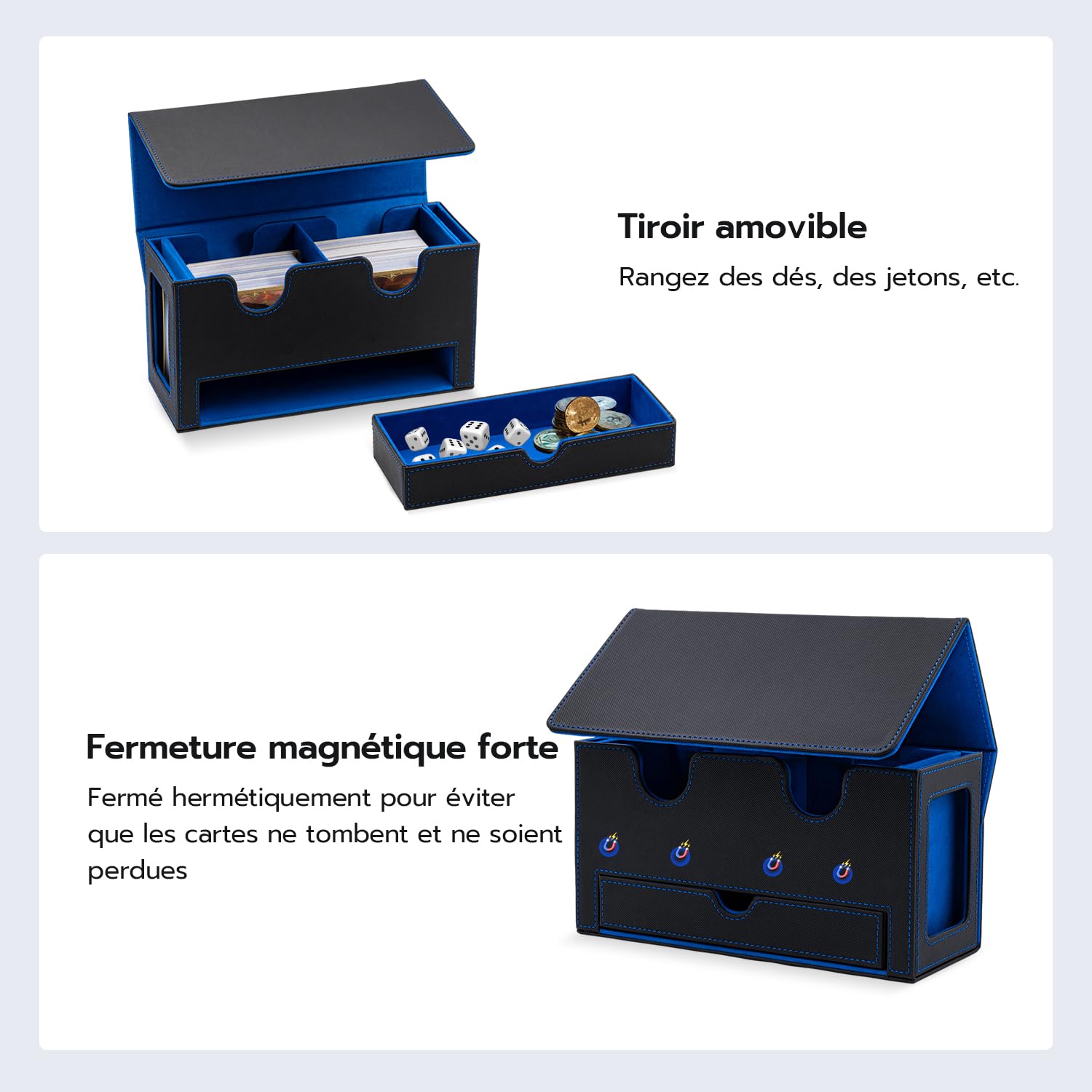 Wigearss Deck Box, kaartenopbergdoos, verzamelkaartenbox voor 300 kaarten, compatibel met Commander, MTG, TCG, Pokemon, Yugioh kaarten