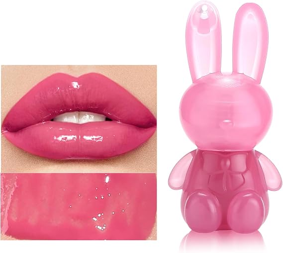 6 colours rabbit lip gloss, moisturising lip glaze, moisturising liquid lipstick, easy to apply for daily make-up
