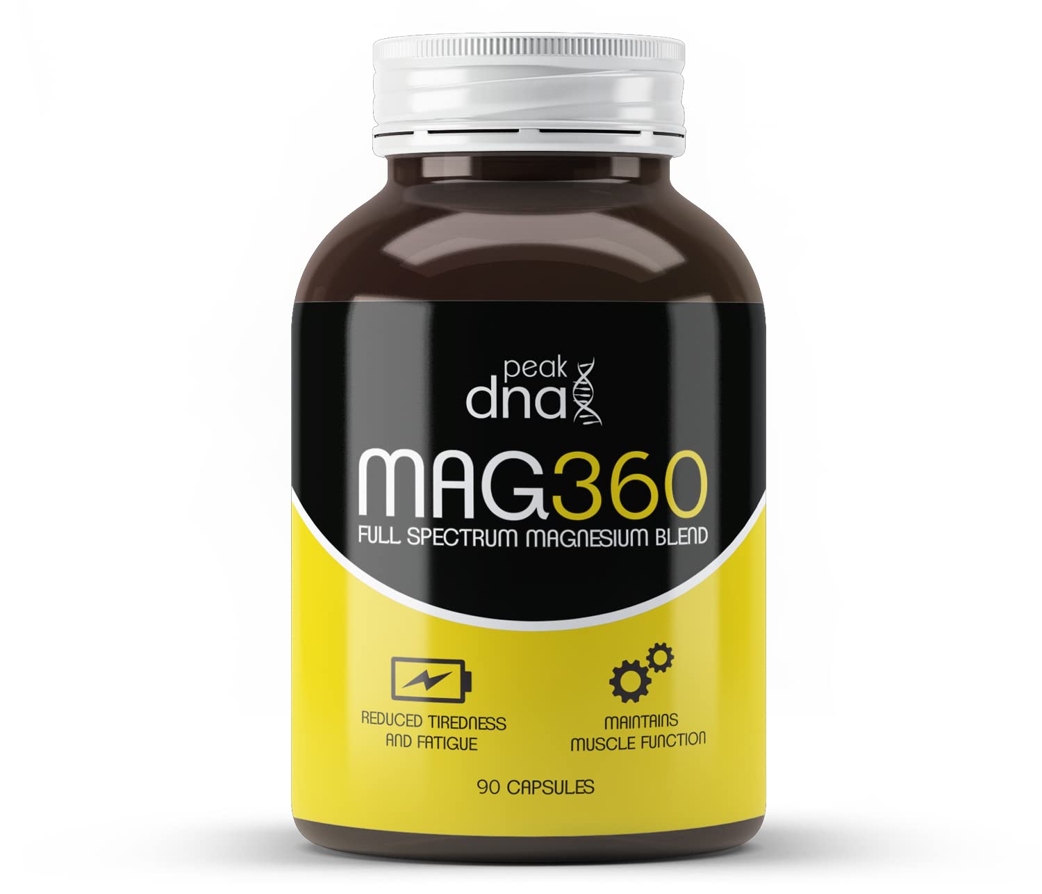 Peak DNA MAG360 - Full Spectrum Magnesium Blend | Reduce Tiredness and Fatigue | Maintains Muscle Function | 6 Forms of Elemental Magnesium | 60 Capsules