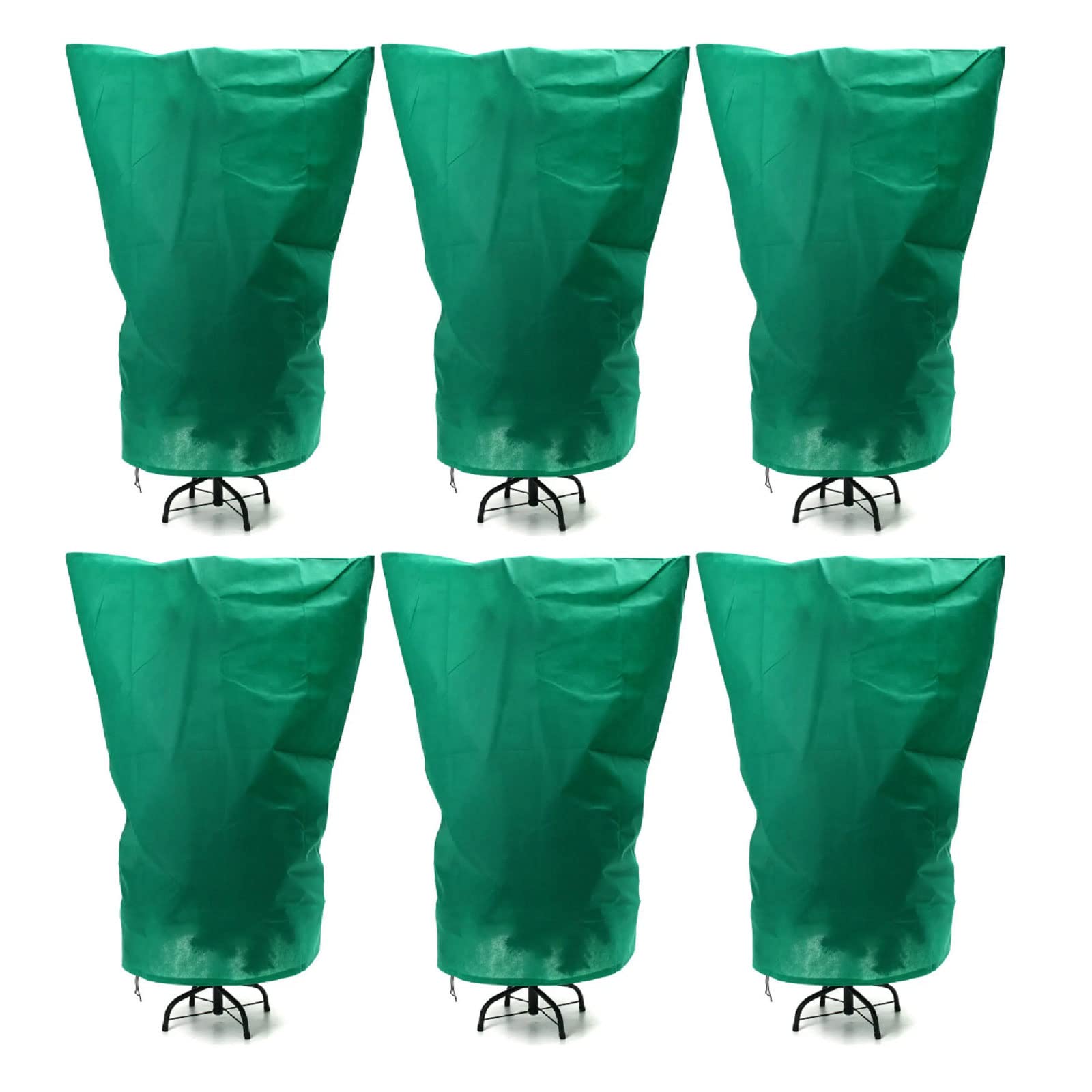 Winterschutz für Pflanzen, Pflanzenschutz, 80 g/m² Frostschutz Kübelpflanzensack Groß für kübelpflanzen mit Zugband, Winter Pflanzenschutzsack Pflanzenabdeckung - Grün