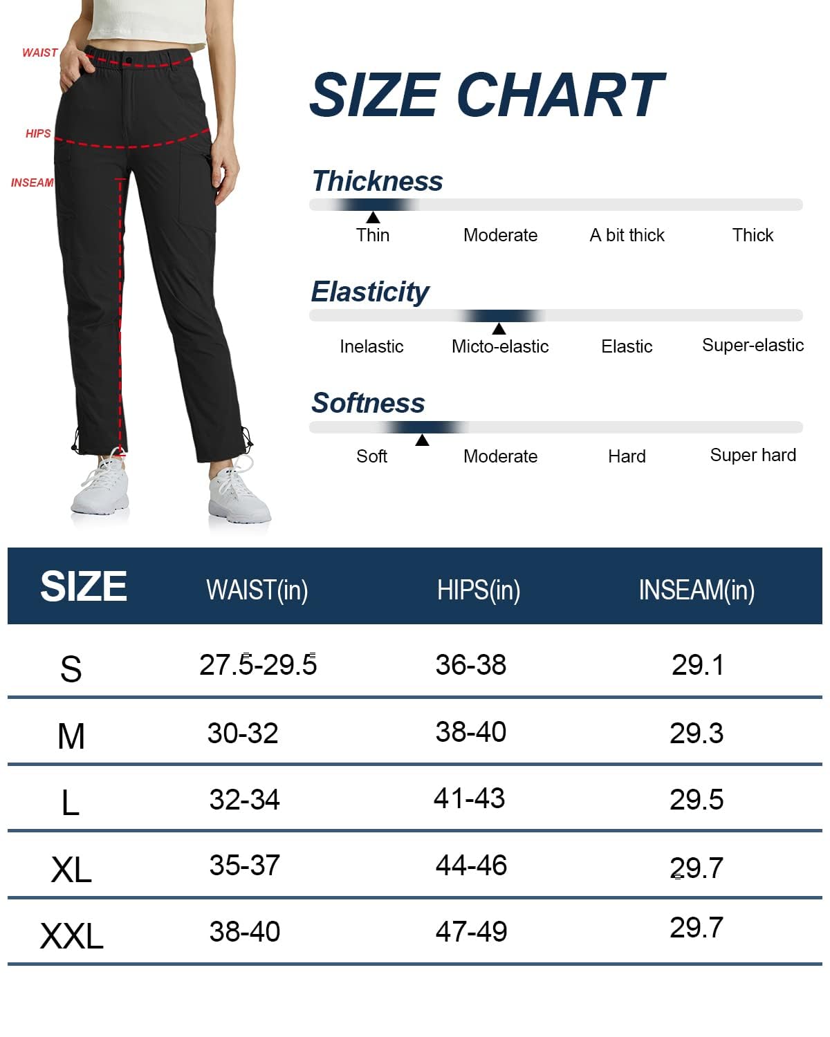 GymBrave Pantaloni Trekking Donna Cargo Capri 3/4 Estivi Leggeri Asciugatura Rapida con Tasche Zip Campeggio All'Aperto