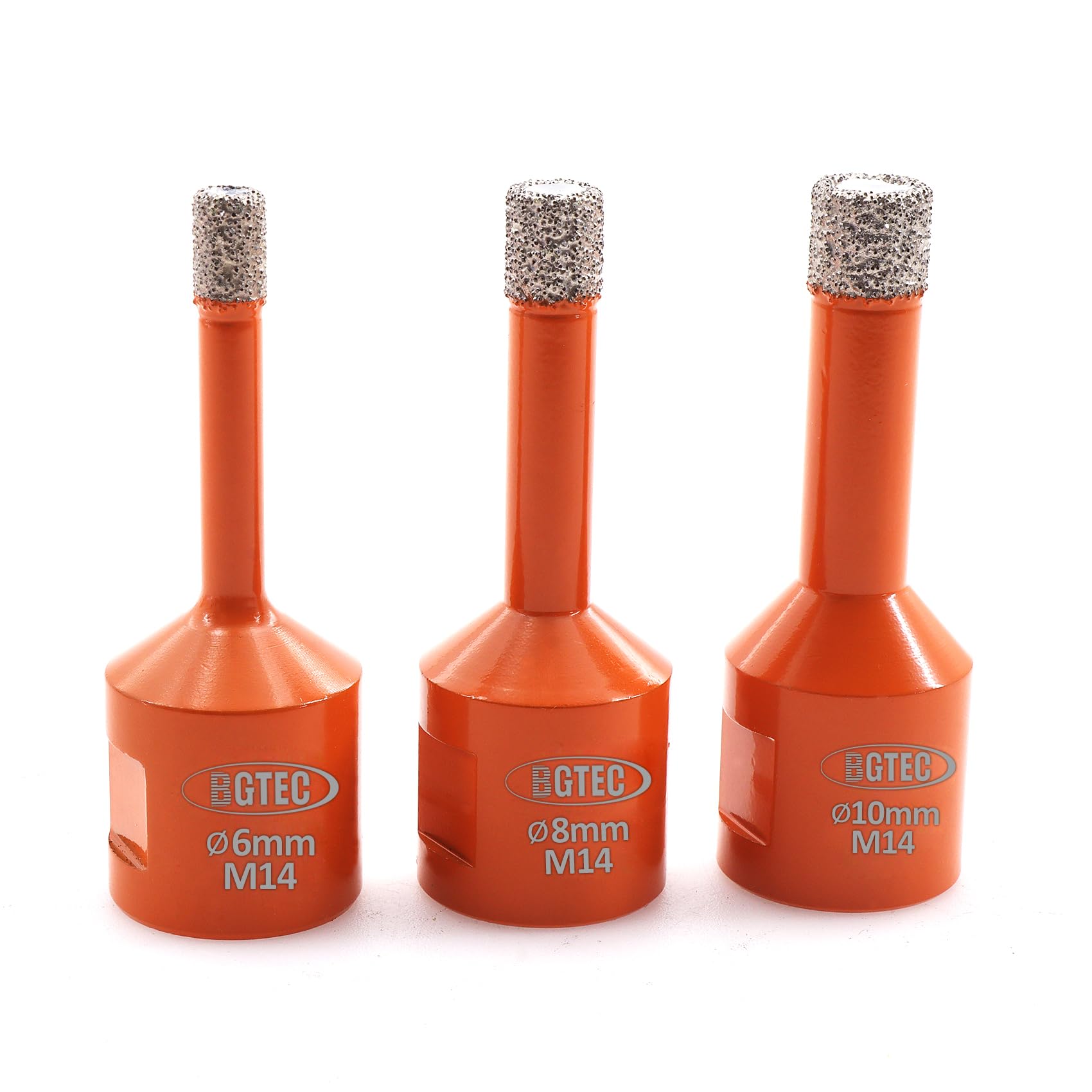 BGTEC Punta Diamantata Sega a tazza Diamantata 3 pezzi 6/8/10mm M14 per trapano piastrelle porcellana gres porcellanato ceramica granito foratura smerigliatrici angolari