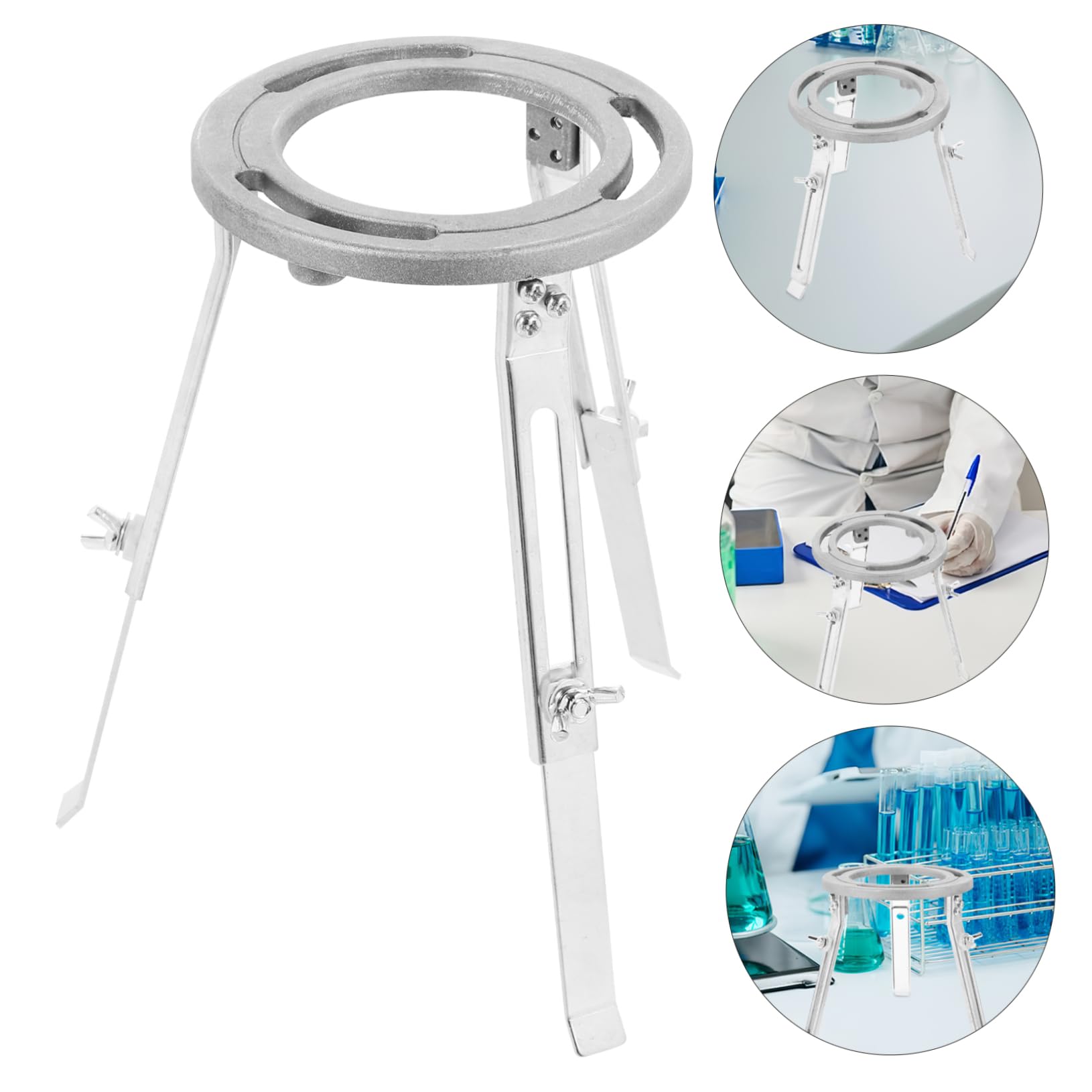 Gatuida Support de Trépied pour Laboratoire en Alliage D'aluminium et Acier Inoxydable, Plateforme Stable Portable, pour Enseignement de Chimie et Expériences